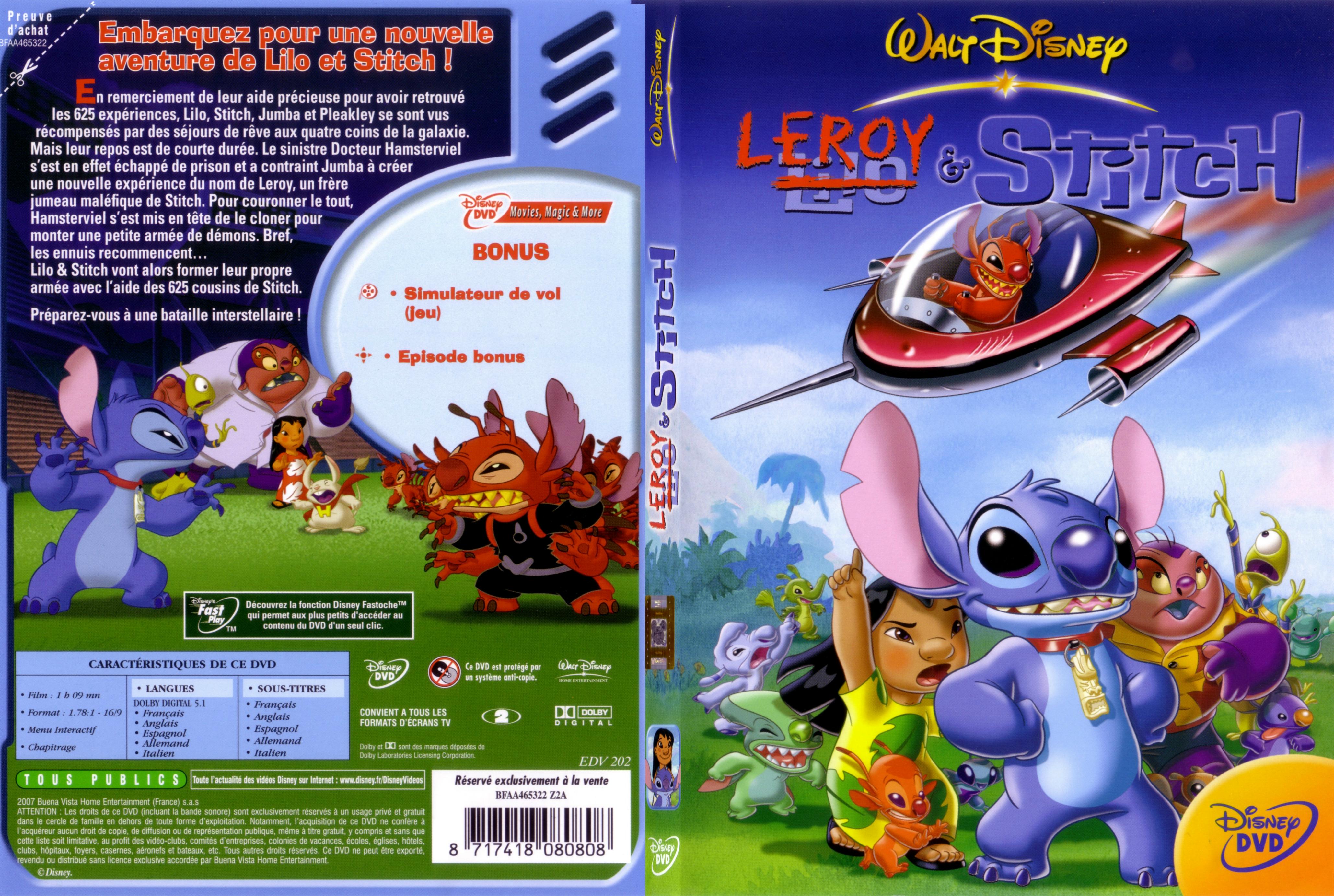Jaquette DVD Leroy et Stitch - SLIM