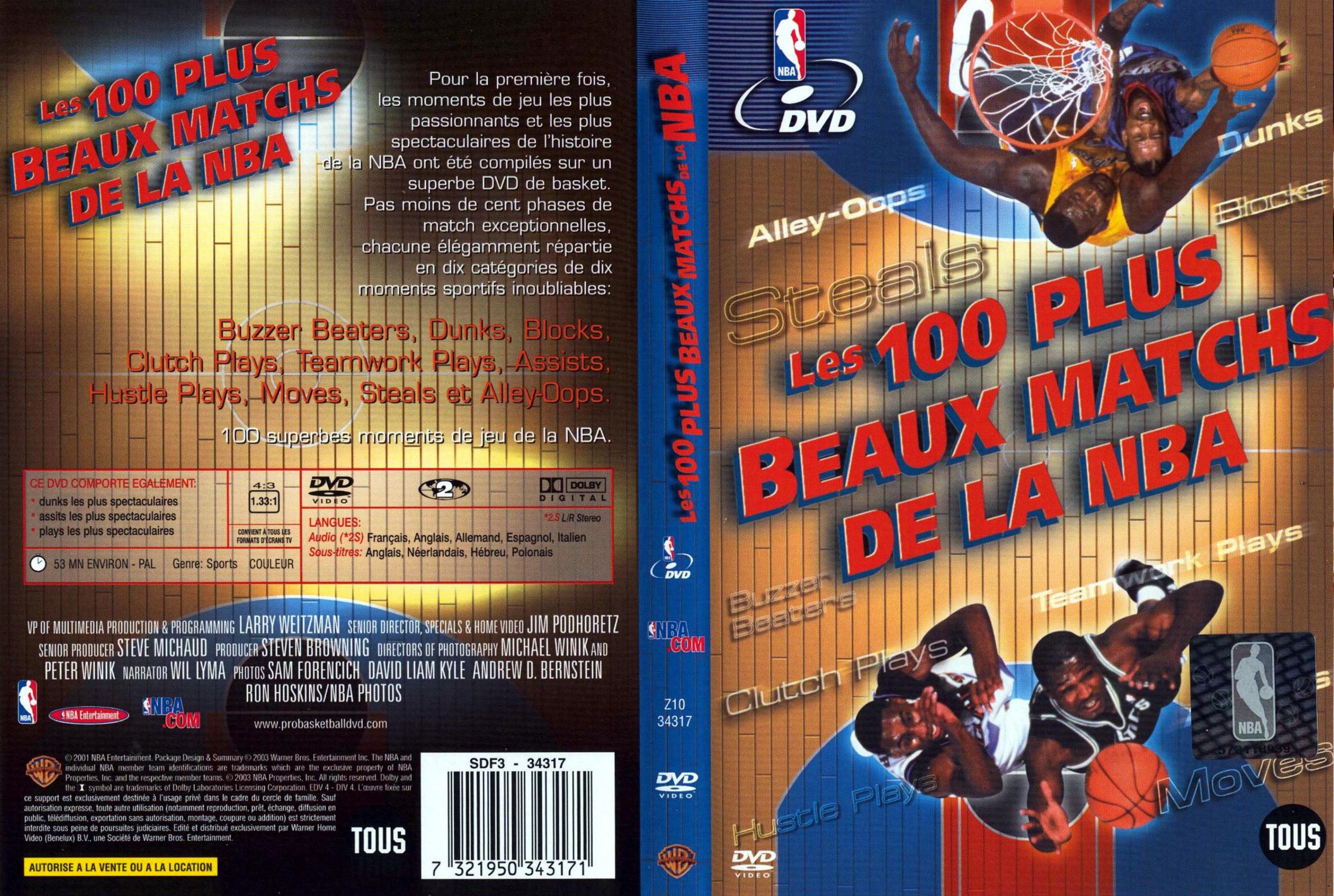 Jaquette DVD Les 100 plus beaux matchs de la NBA