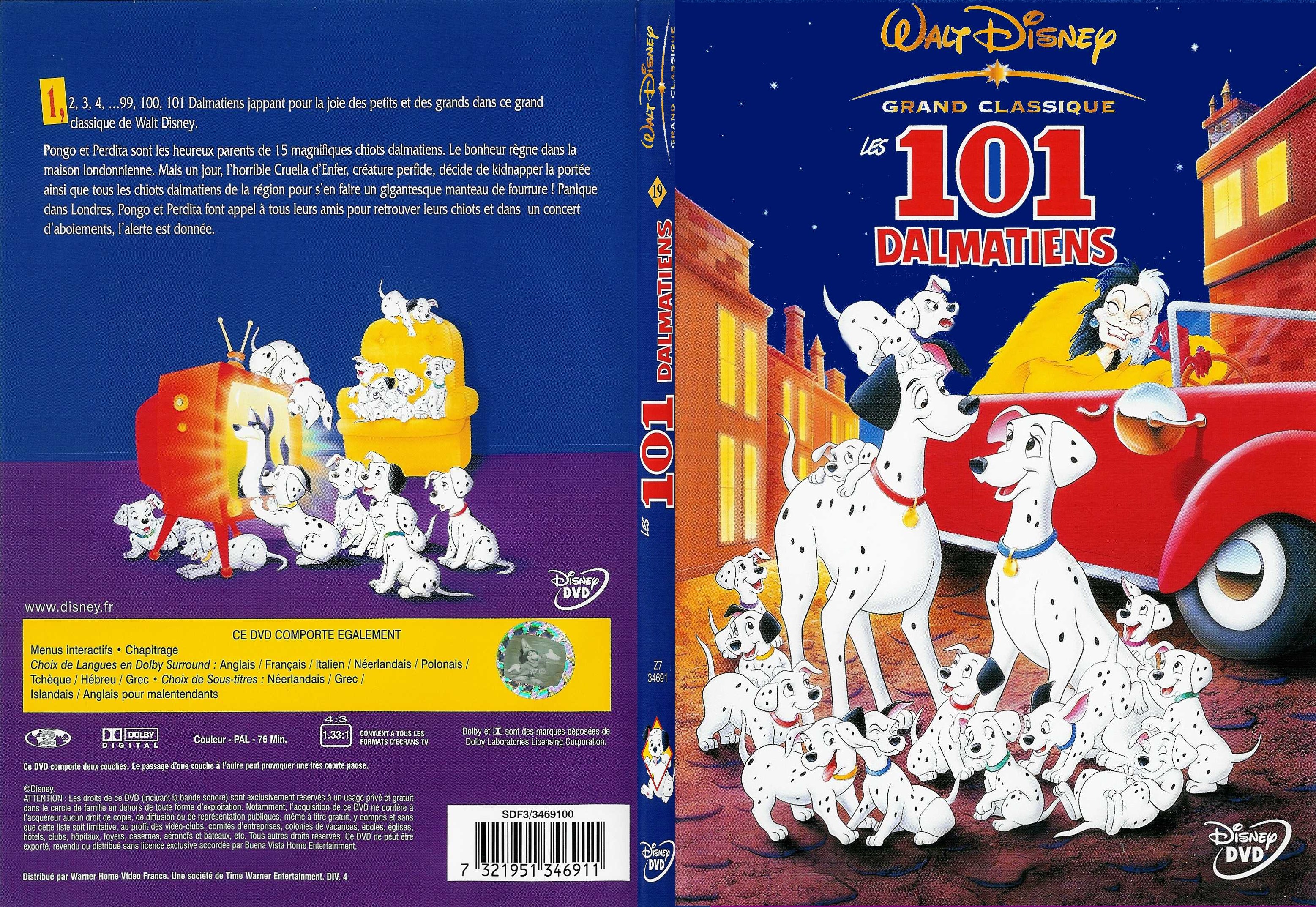 Jaquette DVD Les 101 dalmatiens - SLIM