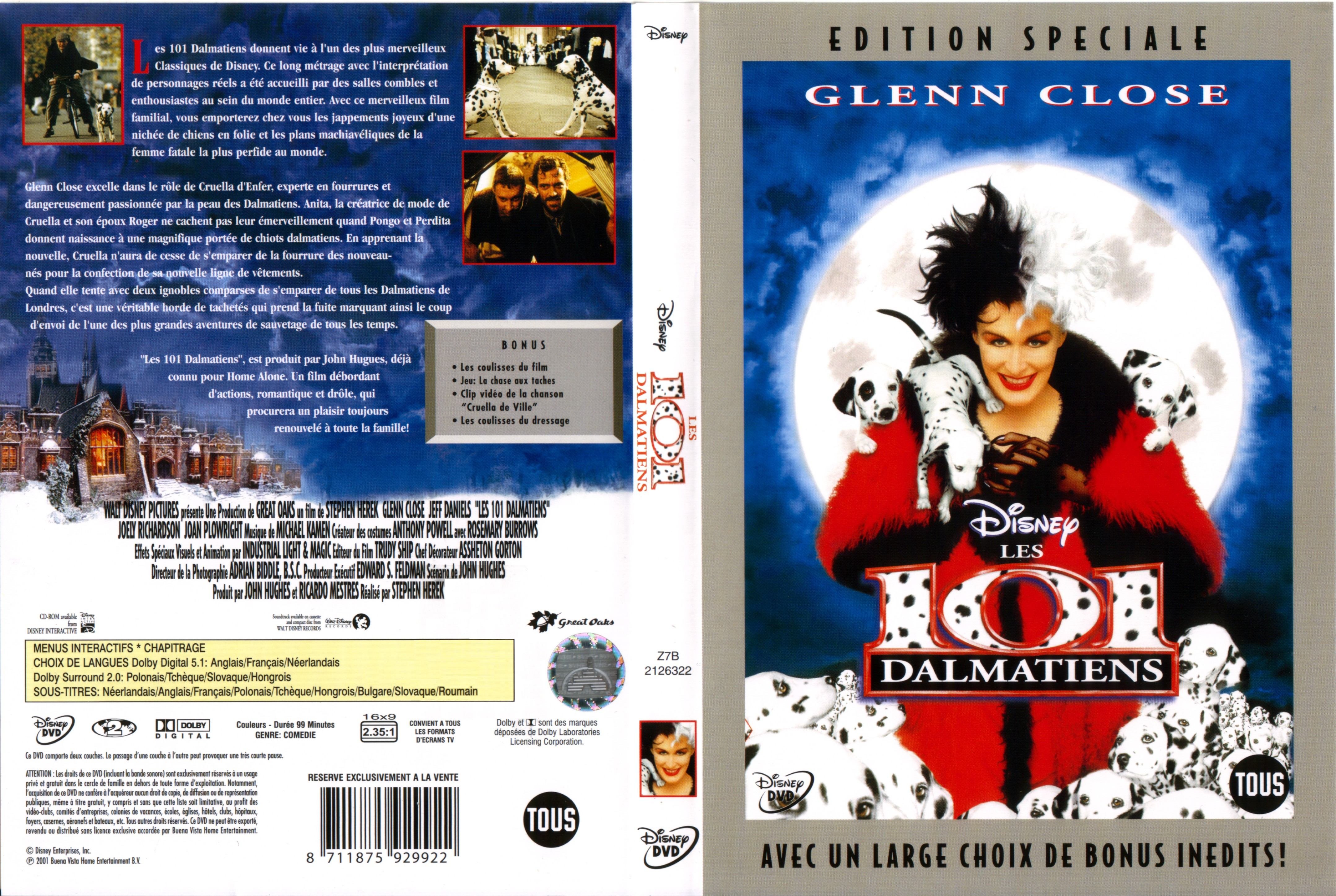 Jaquette DVD Les 101 dalmatiens le film v2