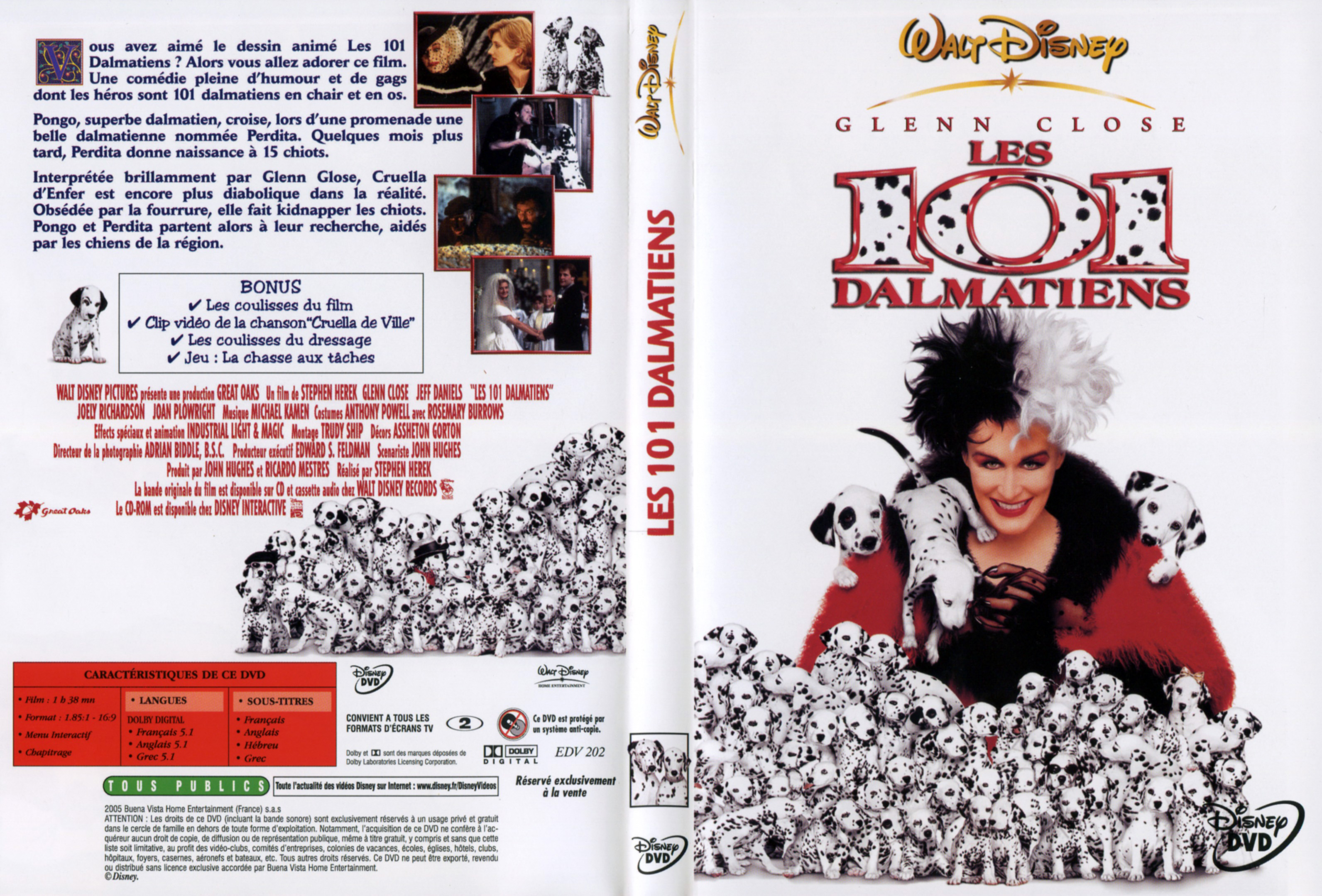 Jaquette DVD Les 101 dalmatiens le film v3