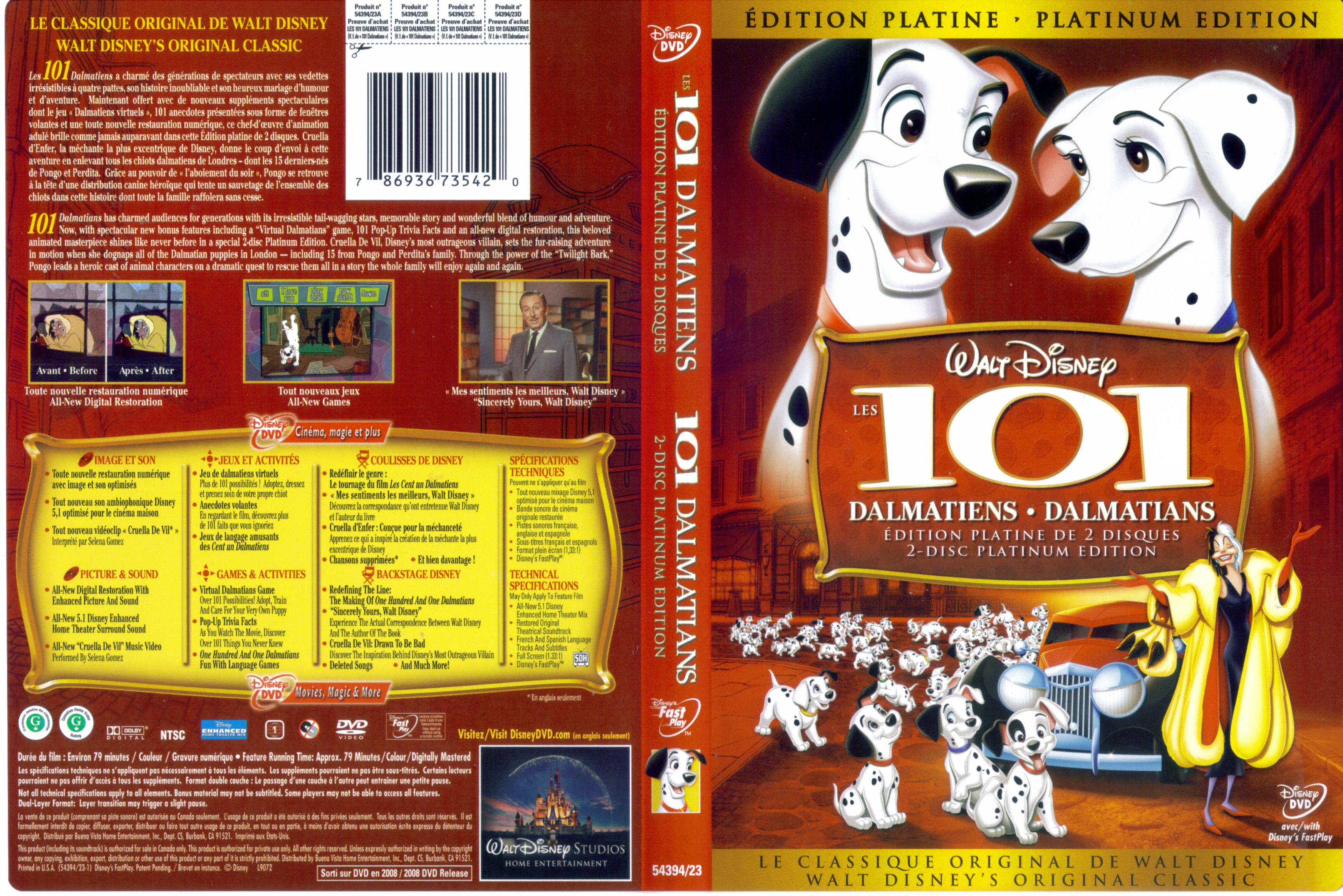 Jaquette DVD Les 101 dalmatiens v2
