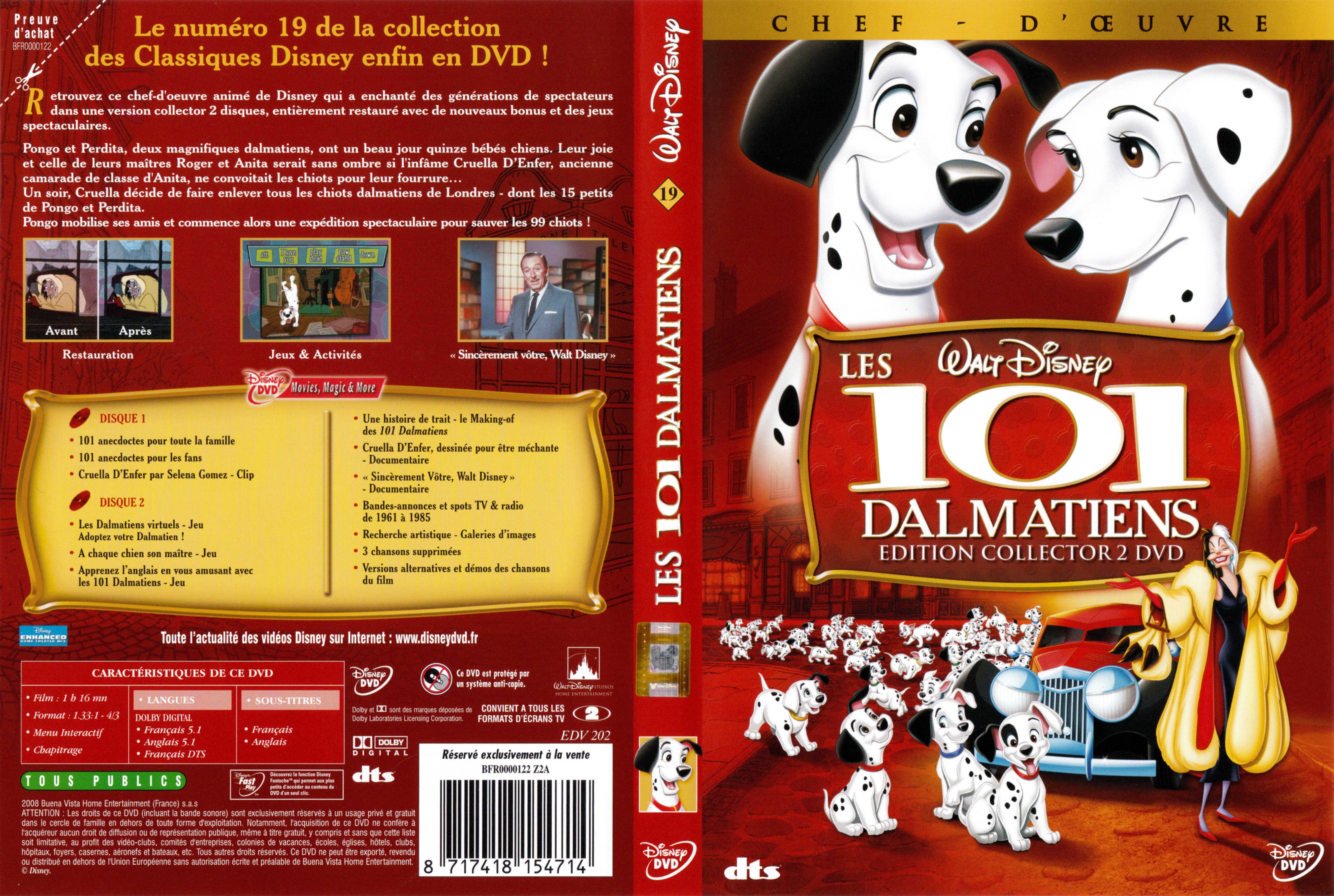 Jaquette DVD Les 101 dalmatiens v3