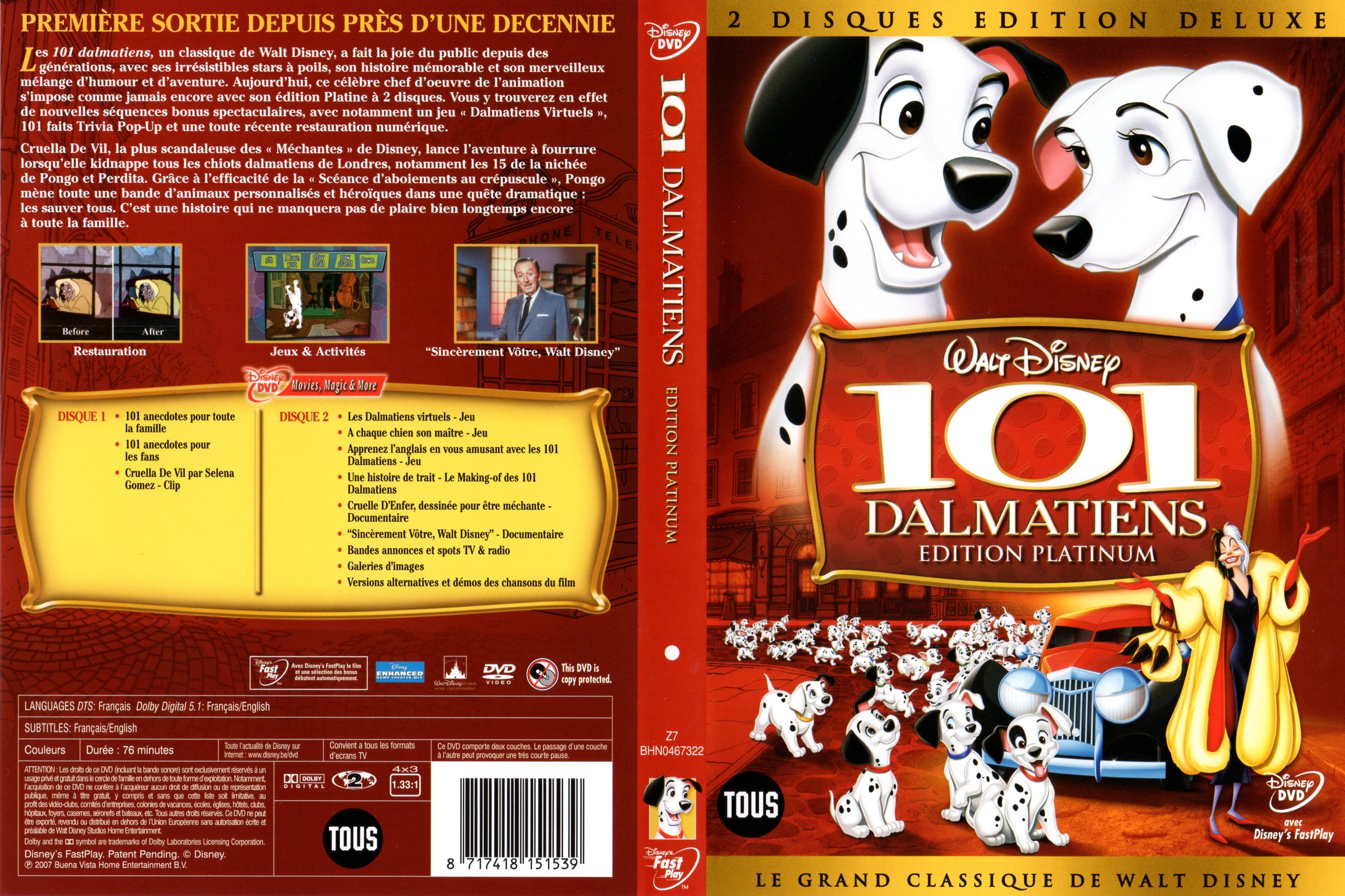 Jaquette DVD Les 101 dalmatiens v4