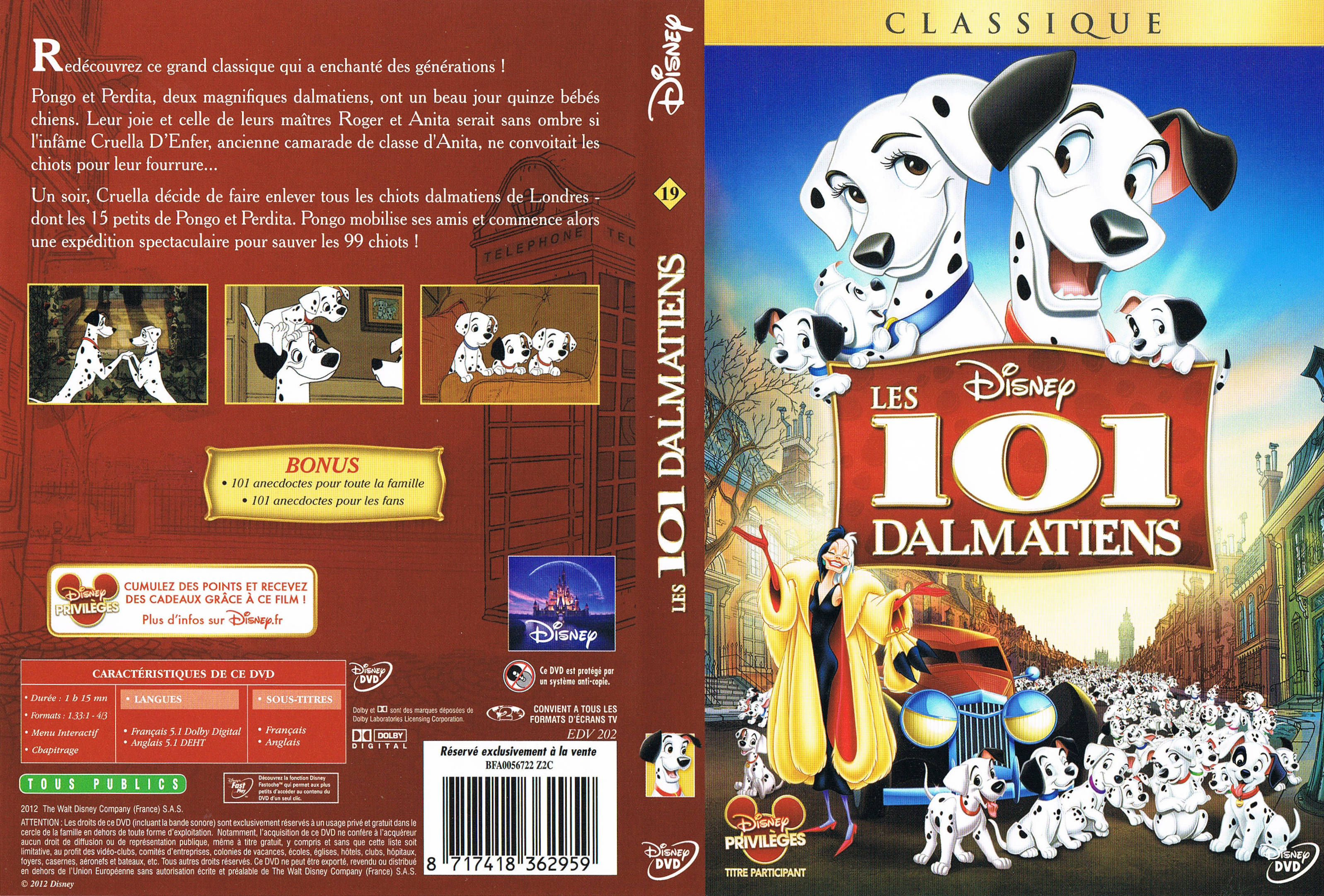 Jaquette DVD Les 101 dalmatiens v5