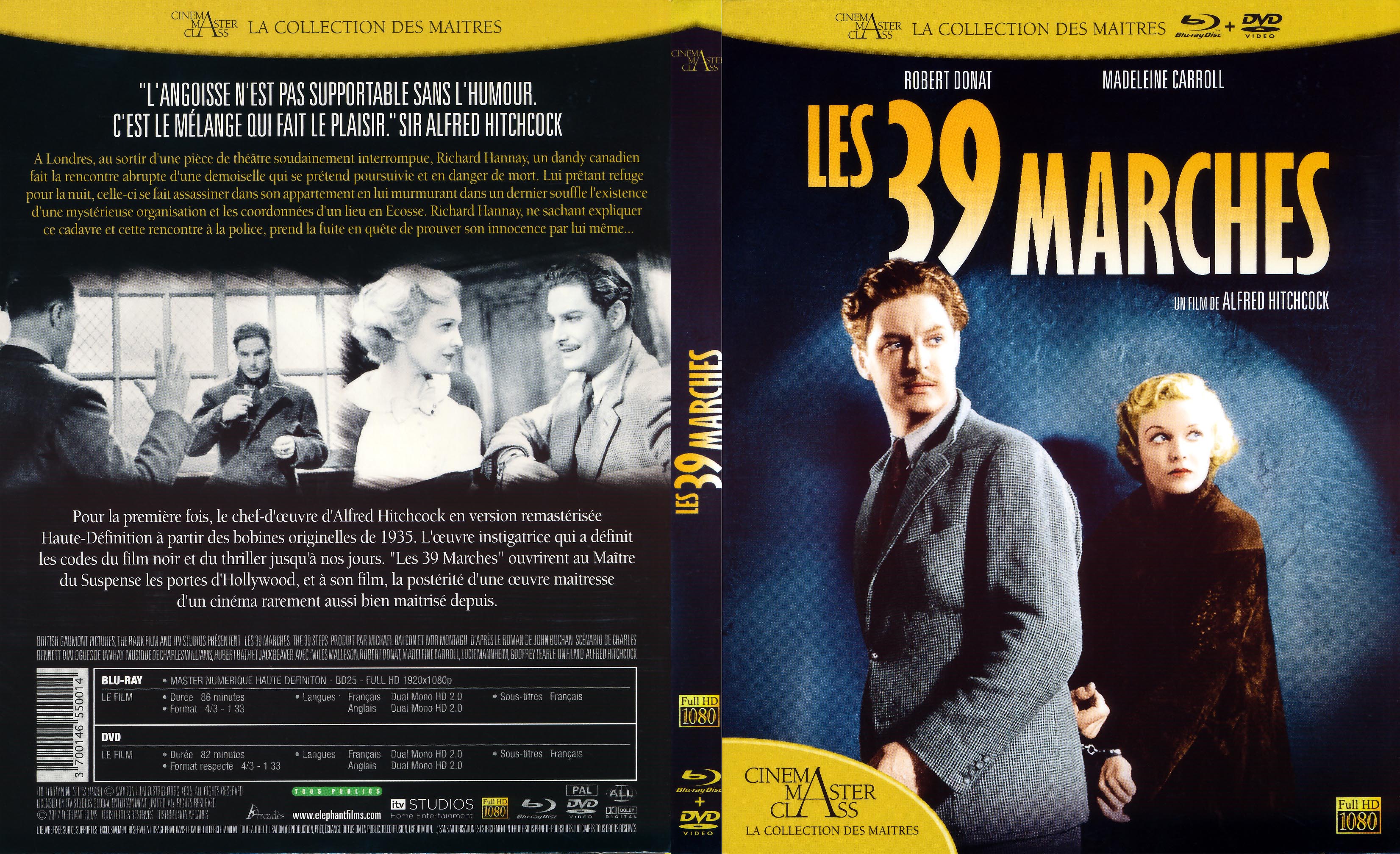 Jaquette DVD Les 39 marches (BLU-RAY)