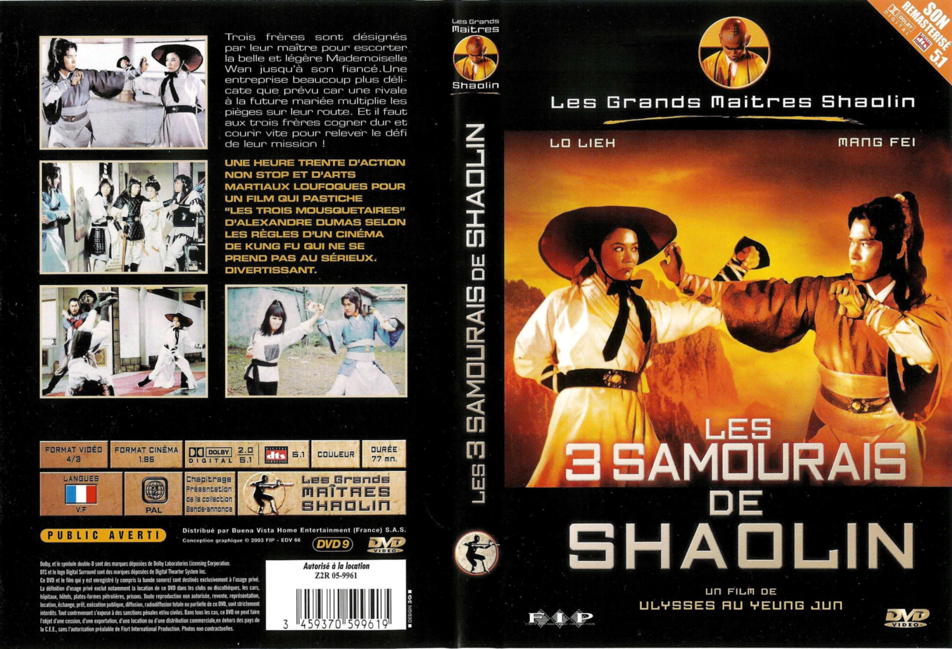 Jaquette DVD Les 3 samourais de shaolin