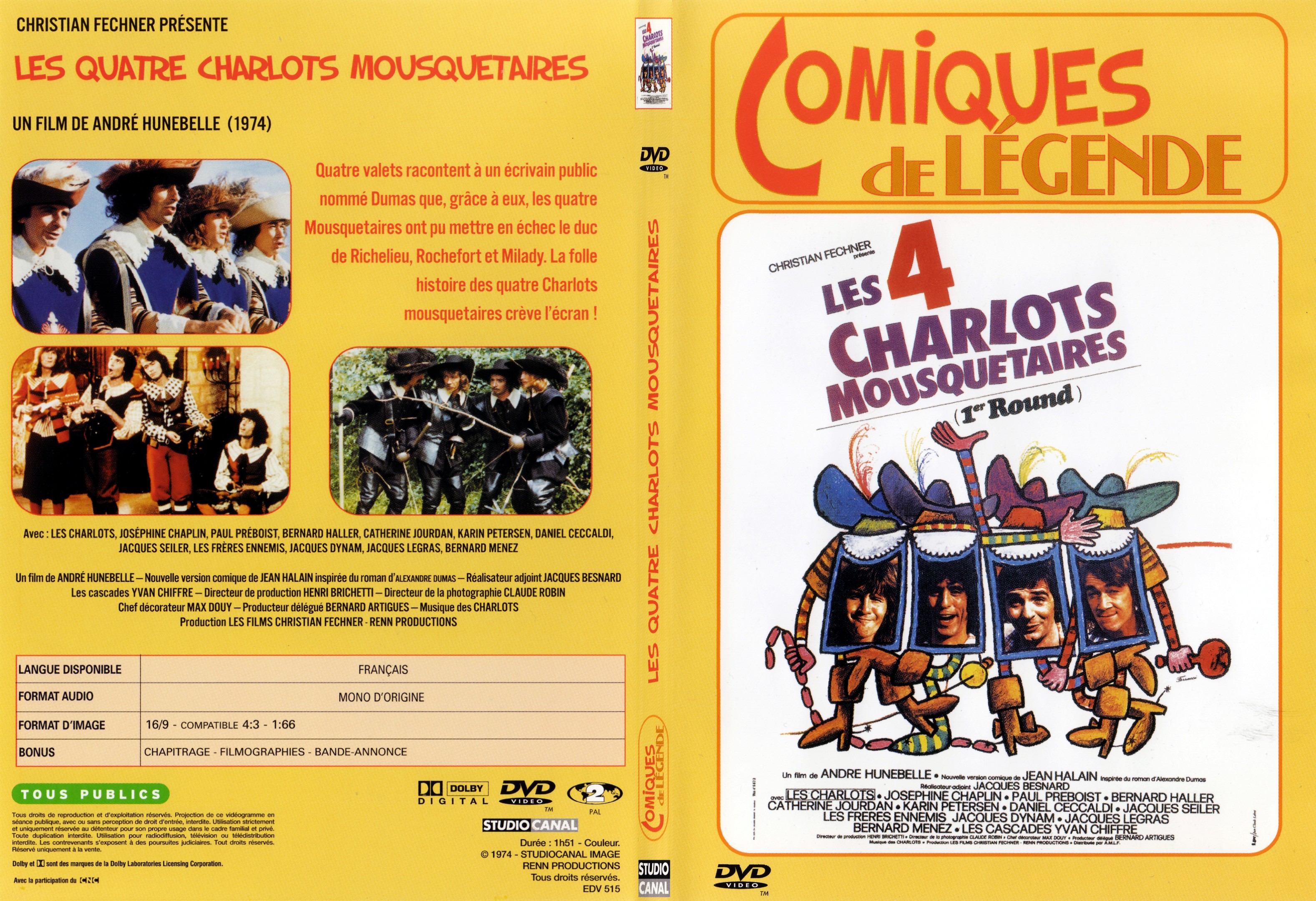 Jaquette DVD Les 4 charlots mousquetaires - SLIM