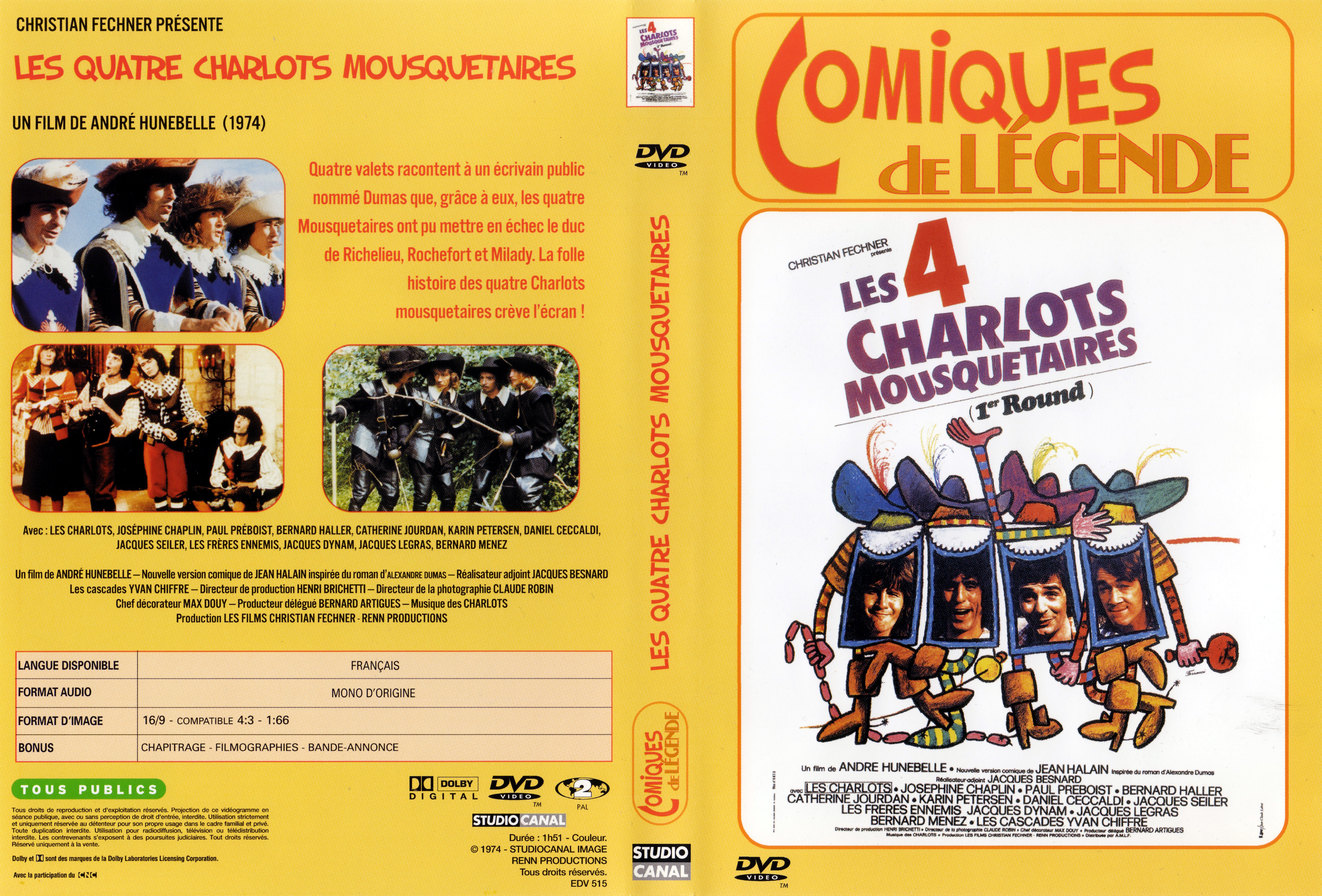 Jaquette DVD Les 4 charlots mousquetaires v2