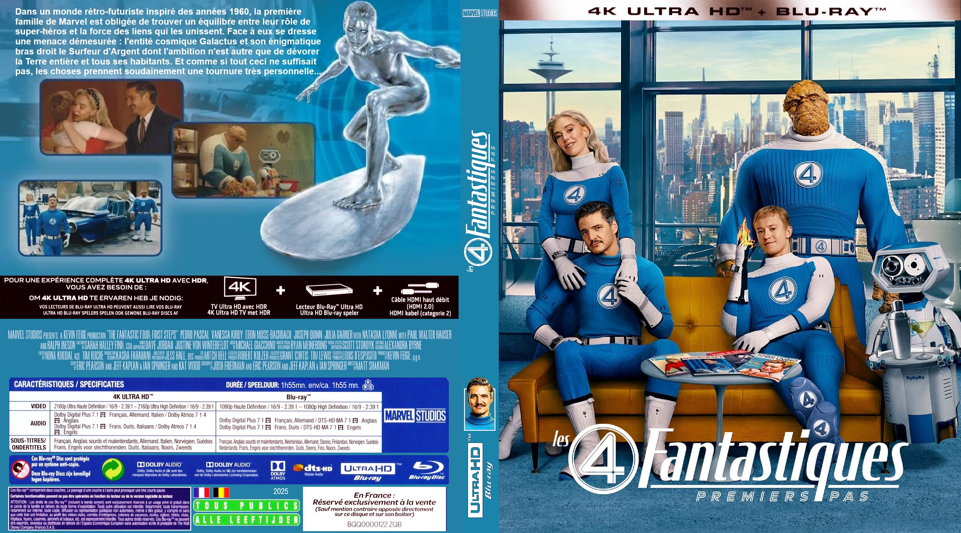 Jaquette DVD Les 4 fantastiques Premiers pas custom 4K (BLU-RAY)