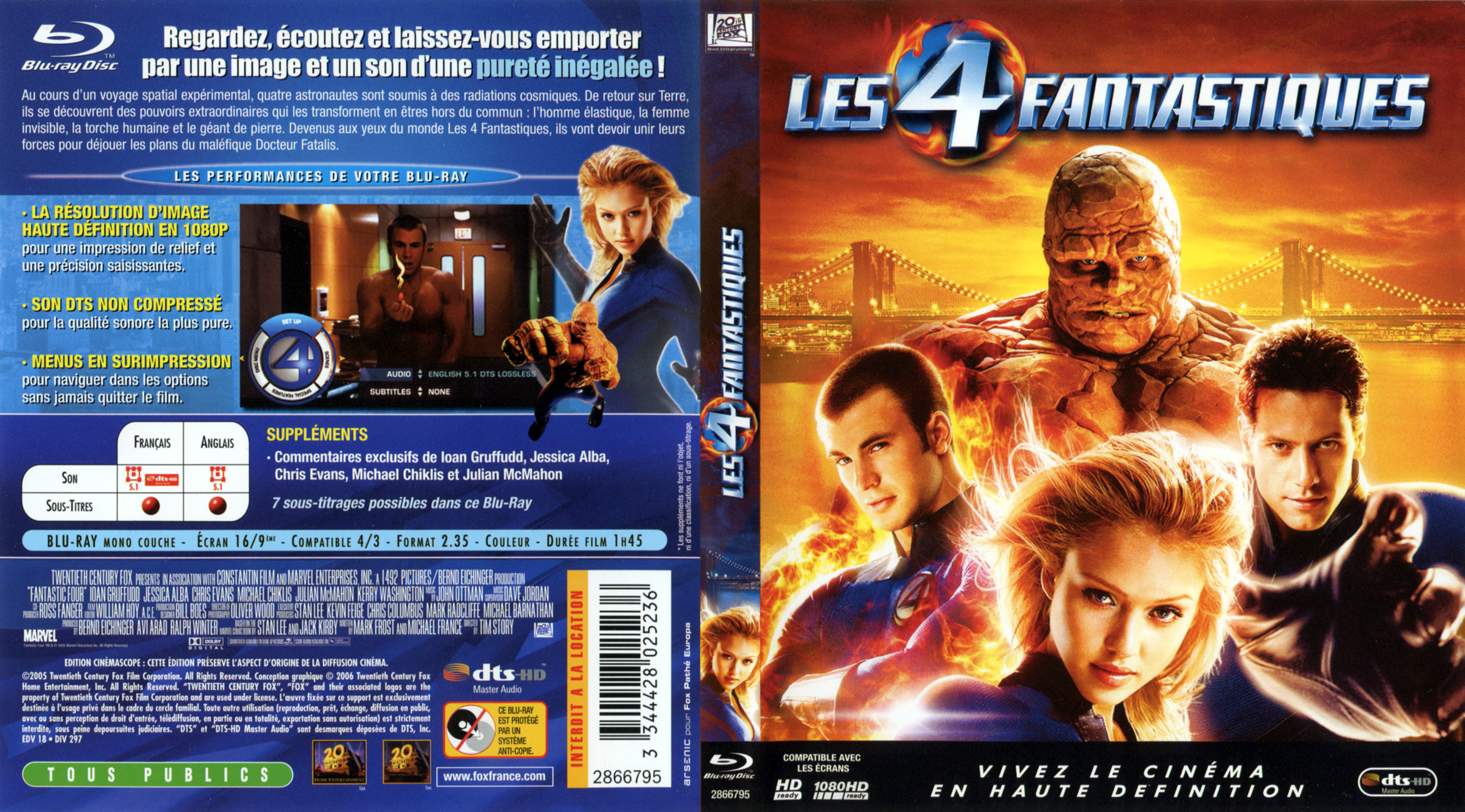 Jaquette DVD Les 4 fantastiques (BLU-RAY)