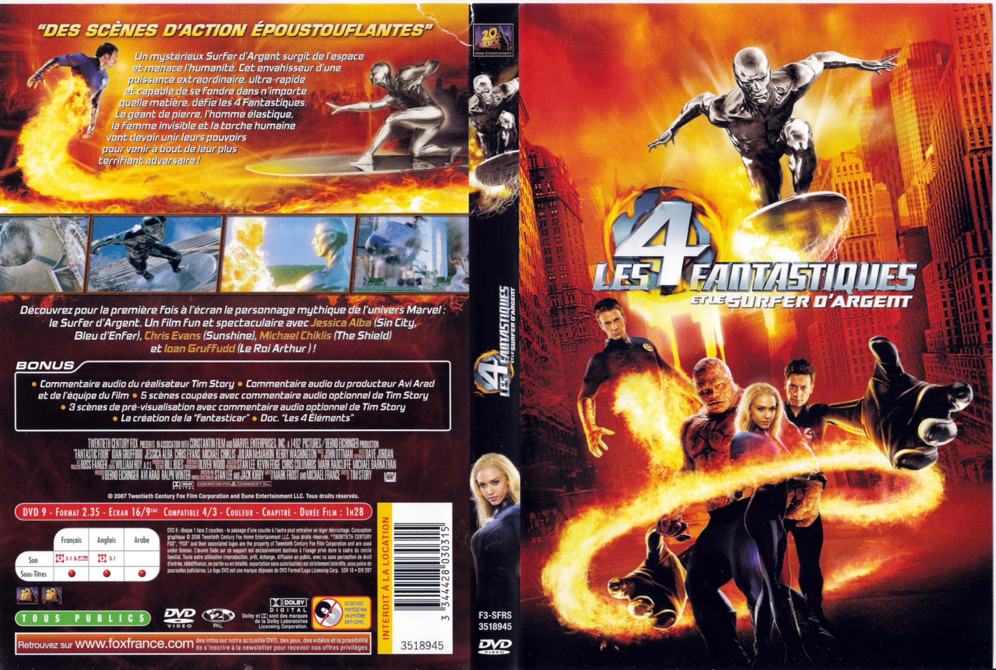 Jaquette DVD Les 4 fantastiques et le surfer d