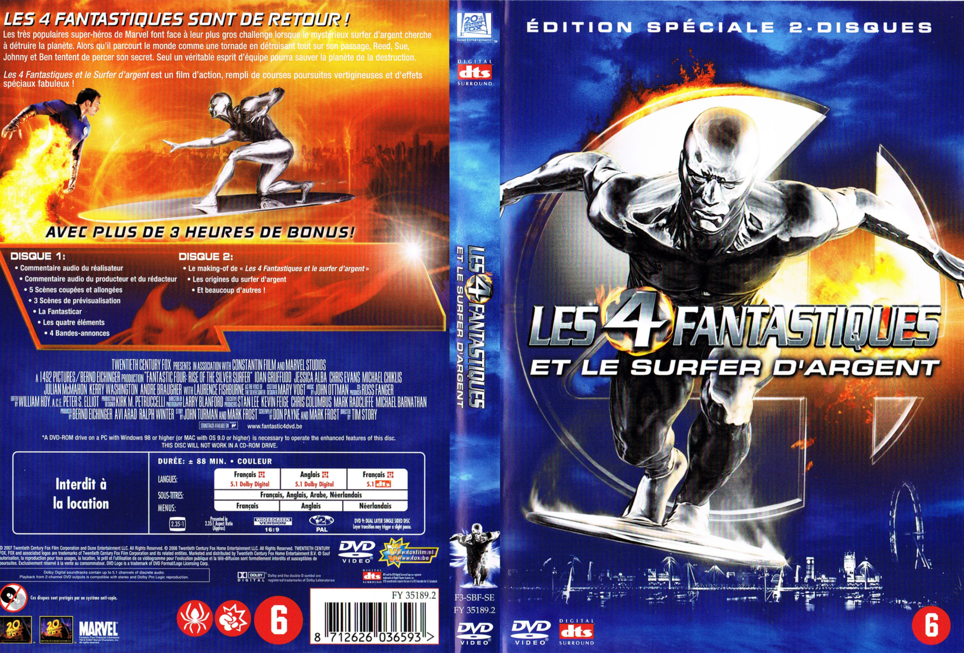 Jaquette DVD Les 4 fantastiques et le surfer d