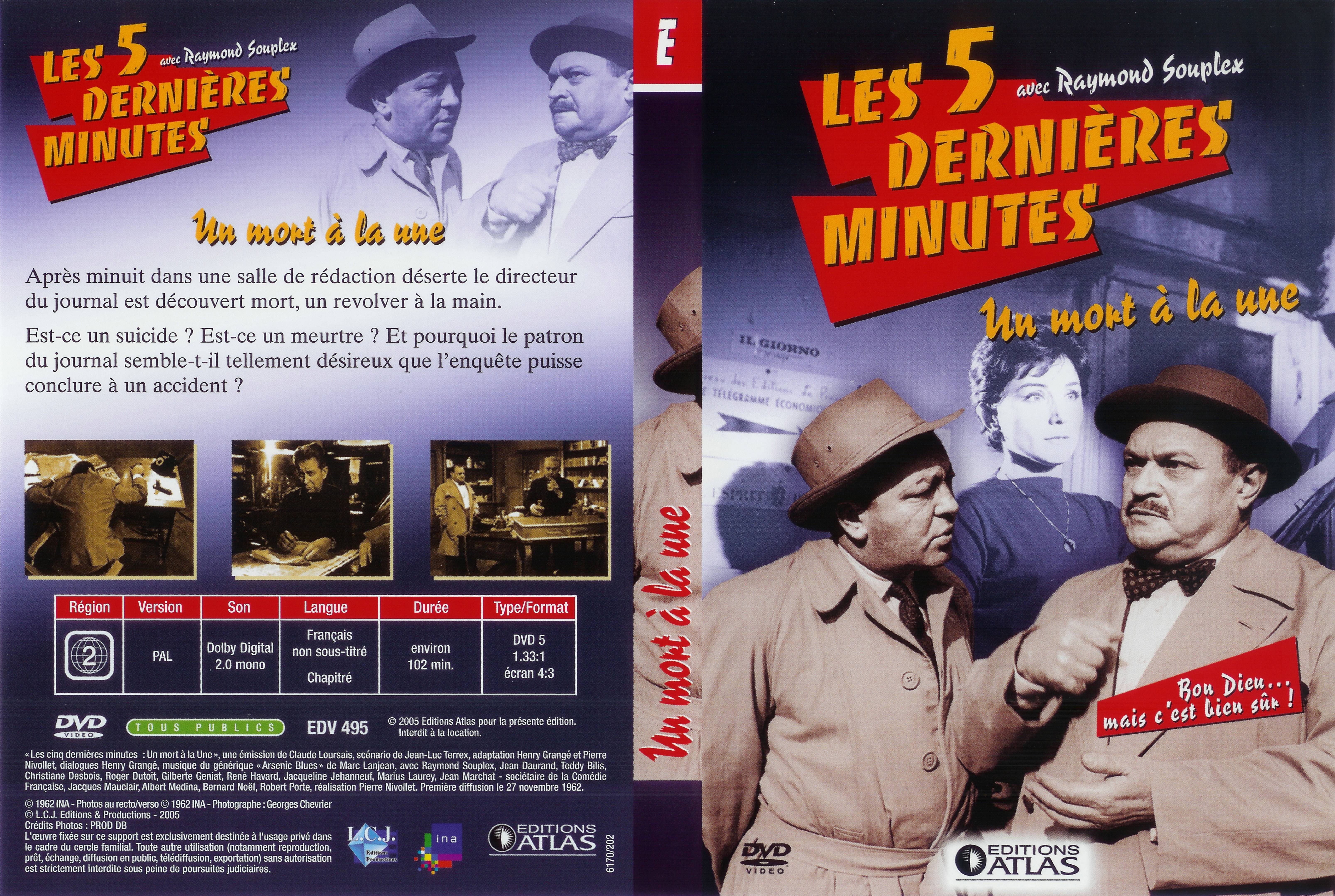 Jaquette DVD Les 5 dernieres minutes - Un mort  la une