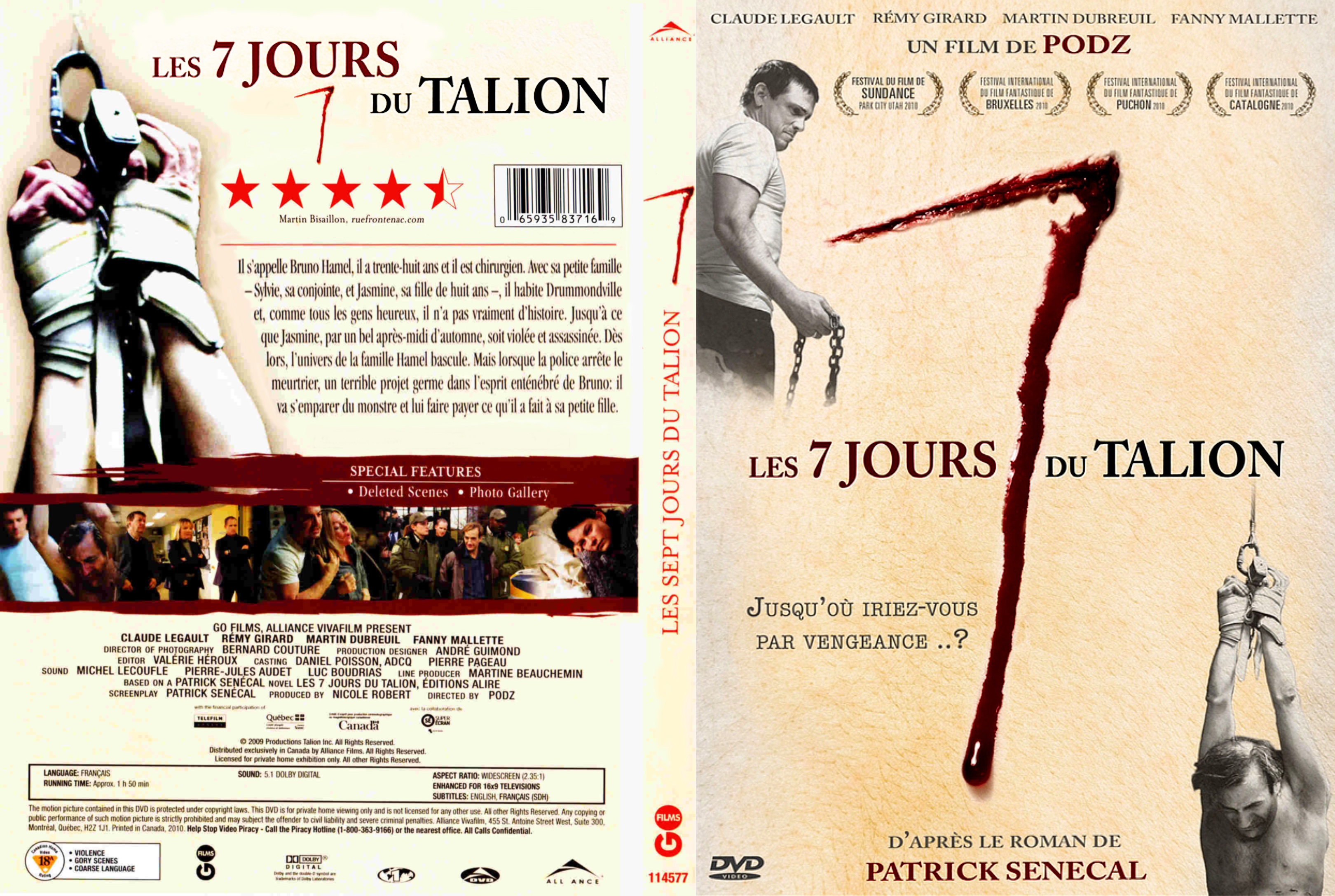 Jaquette DVD Les 7 Jours du Talion custom