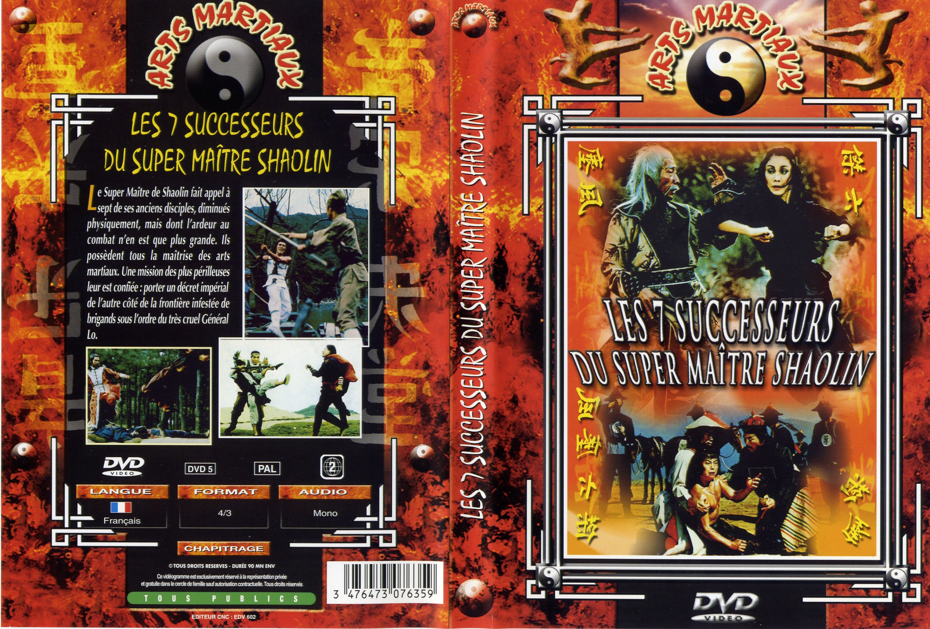 Jaquette DVD Les 7 successeurs de shaolin