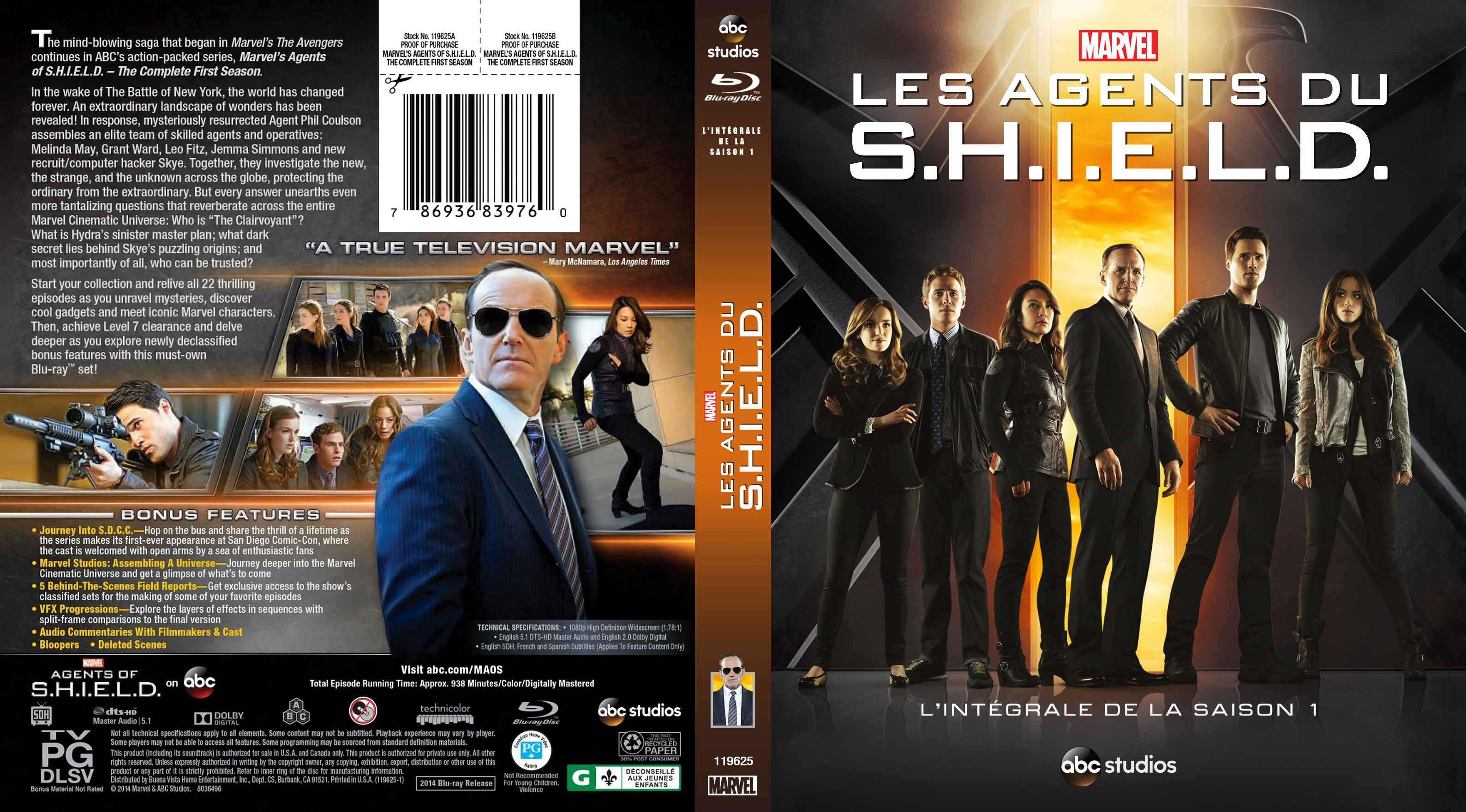 Jaquette DVD Les Agents du SHIELD Saison 1 custom (BLU-RAY)