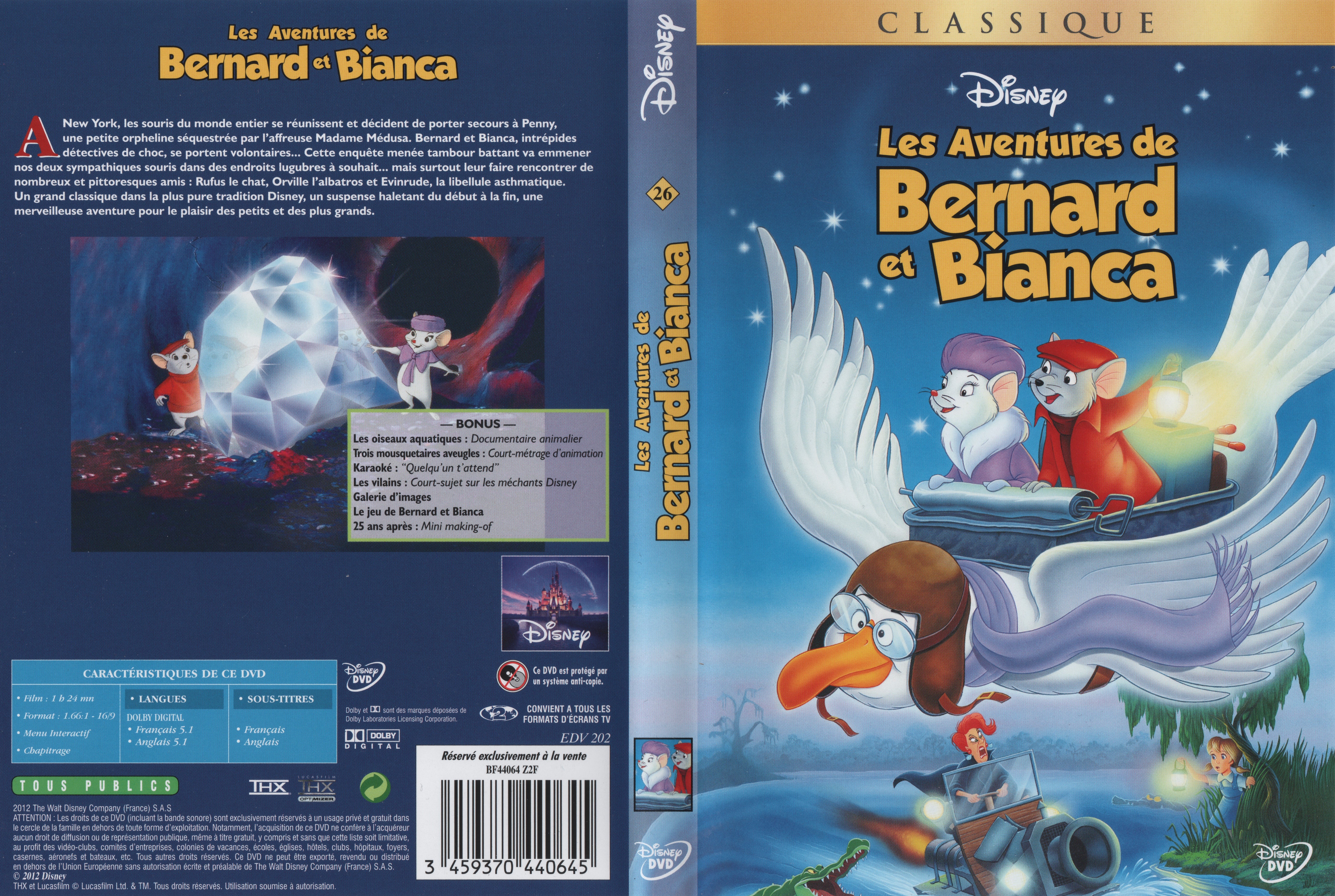 Jaquette DVD Les Aventures de Bernard et Bianca v4