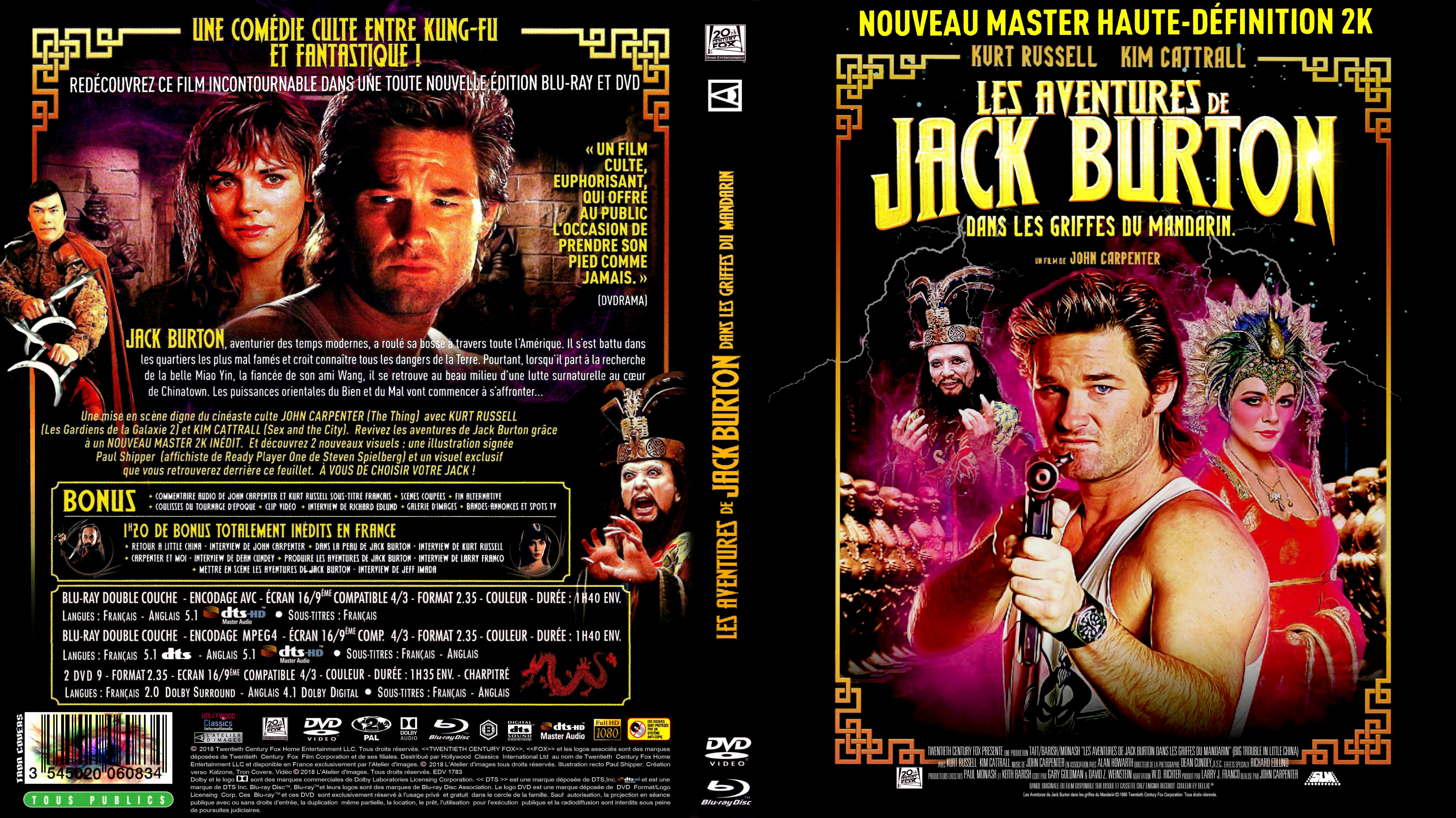 Jaquette DVD Les Aventures de Jack Burton custom (BLU-RAY)