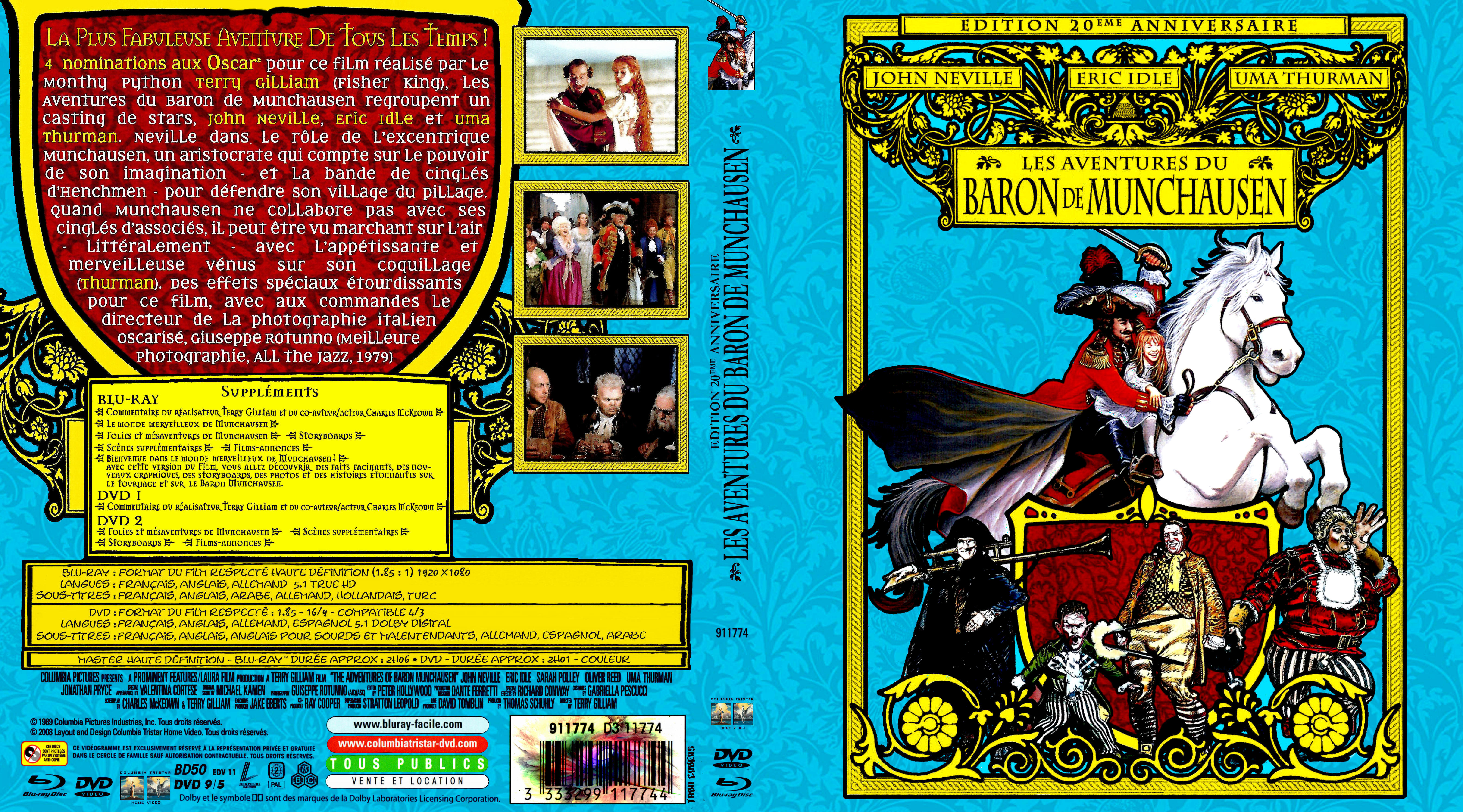 Jaquette DVD Les Aventures du Baron de Munchausen custom (BLU-RAY)