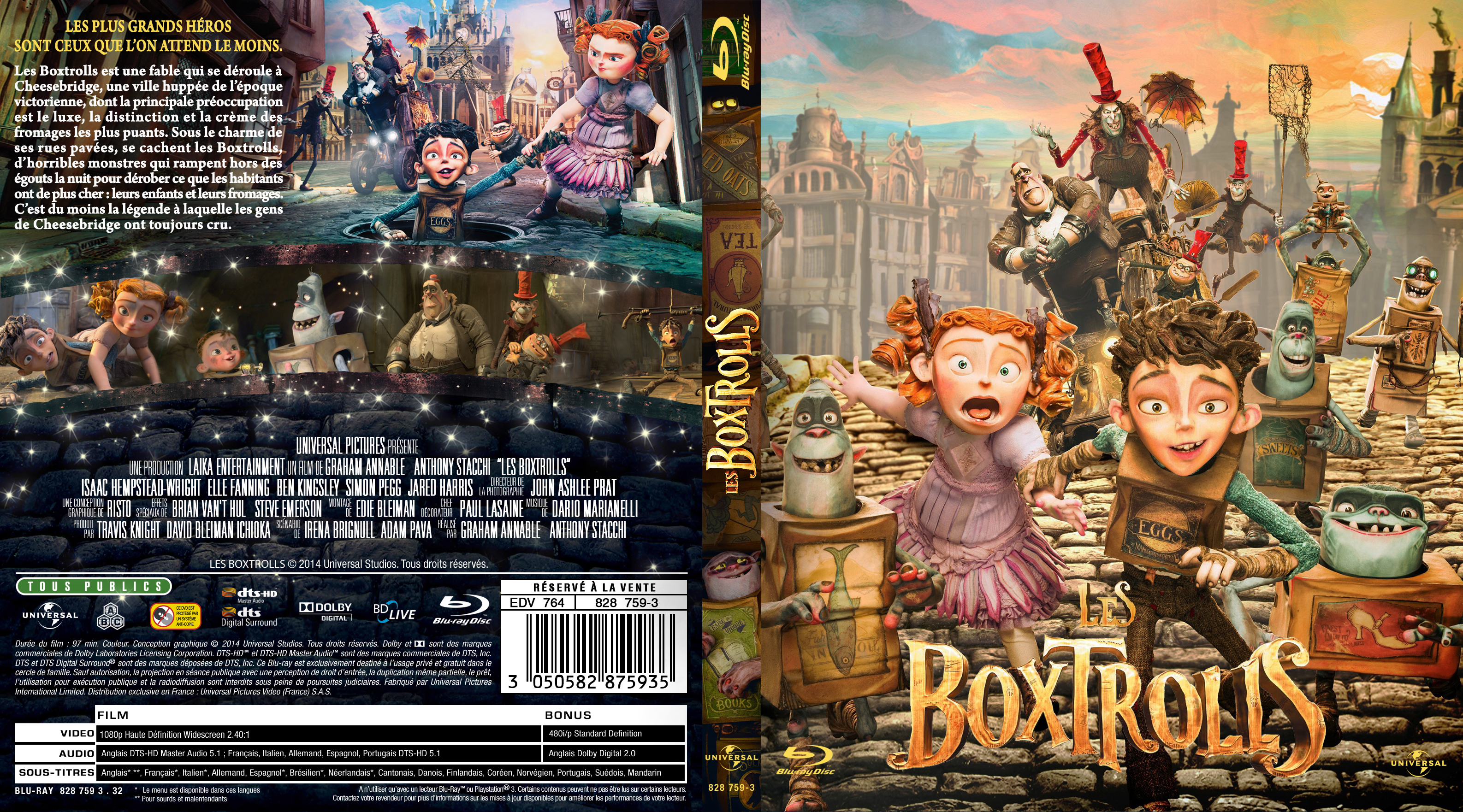 Jaquette DVD Les Boxtrolls custom (BLU-RAY)