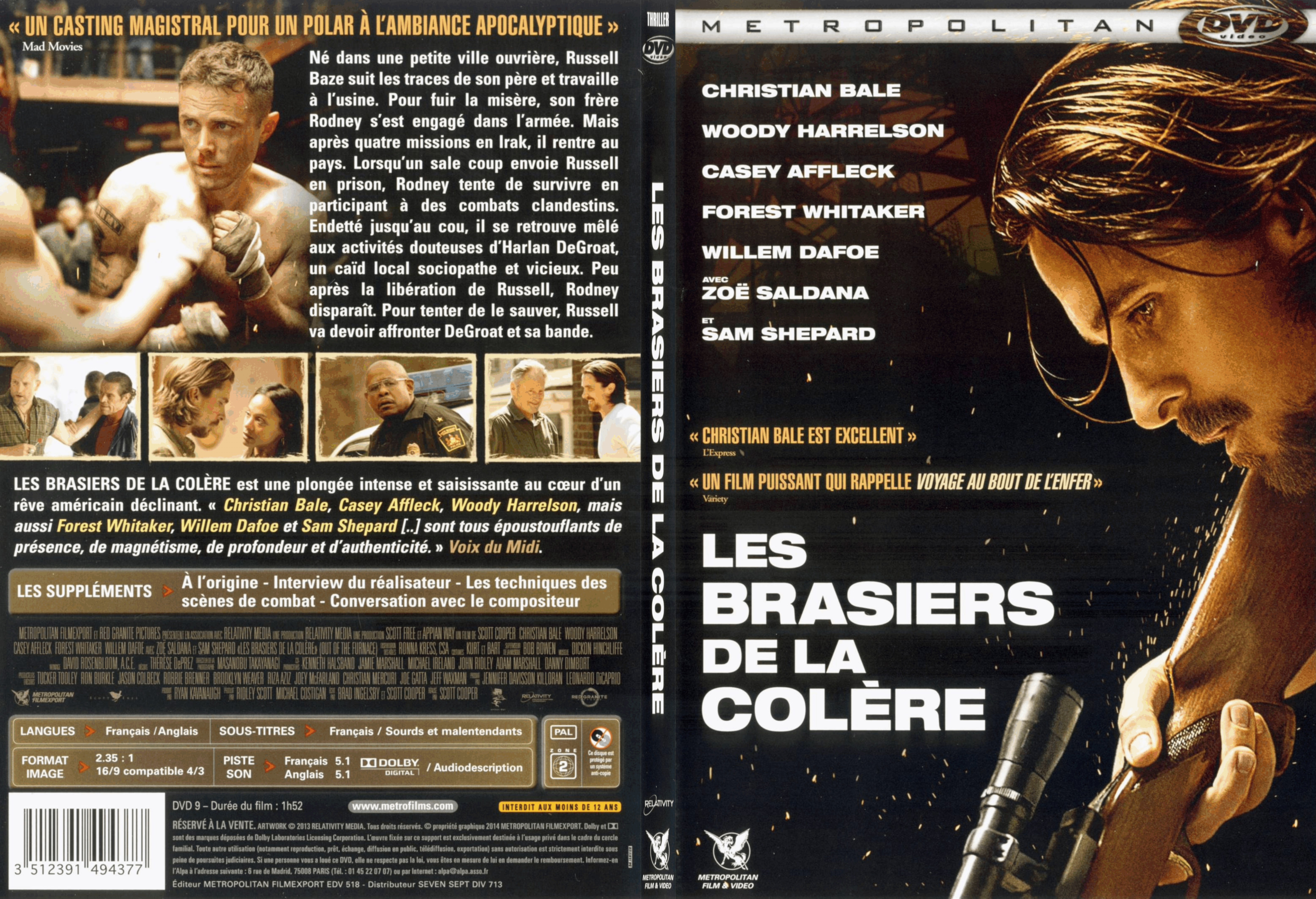 Jaquette DVD Les Brasiers de la Colre - SLIM
