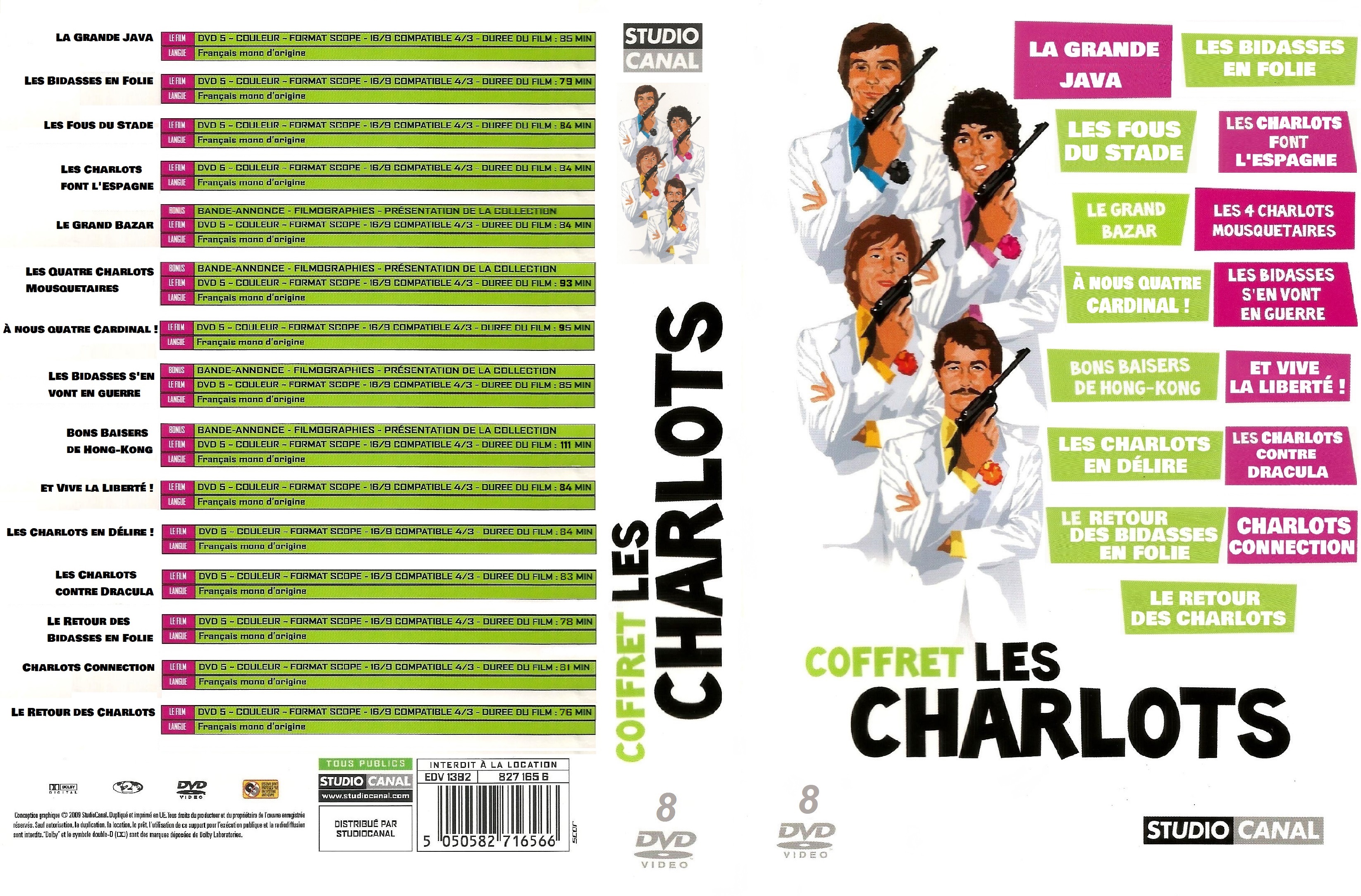 Jaquette DVD Les Charlots COFFRET integrale custom