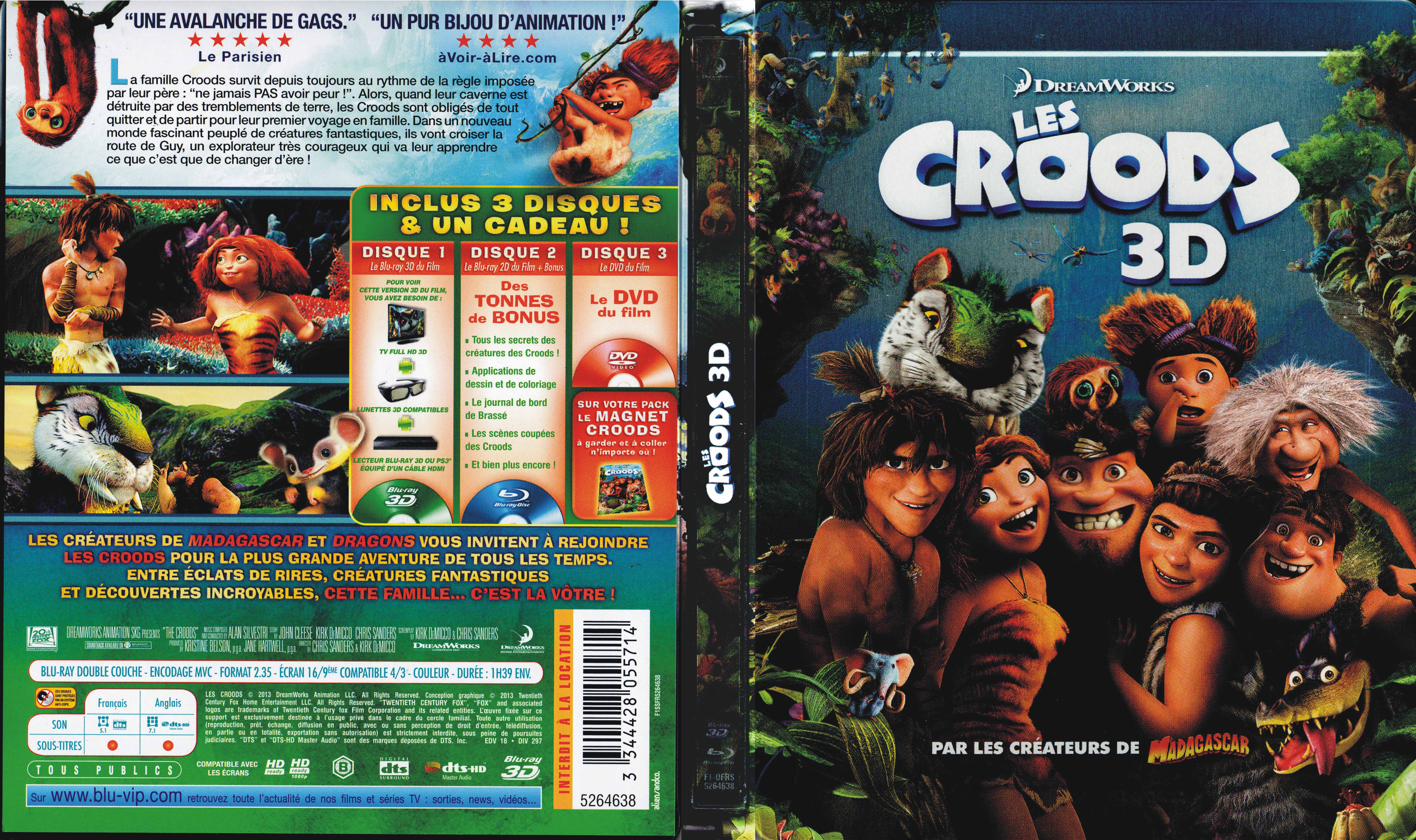 Jaquette DVD Les Croods 3D (BLU-RAY)