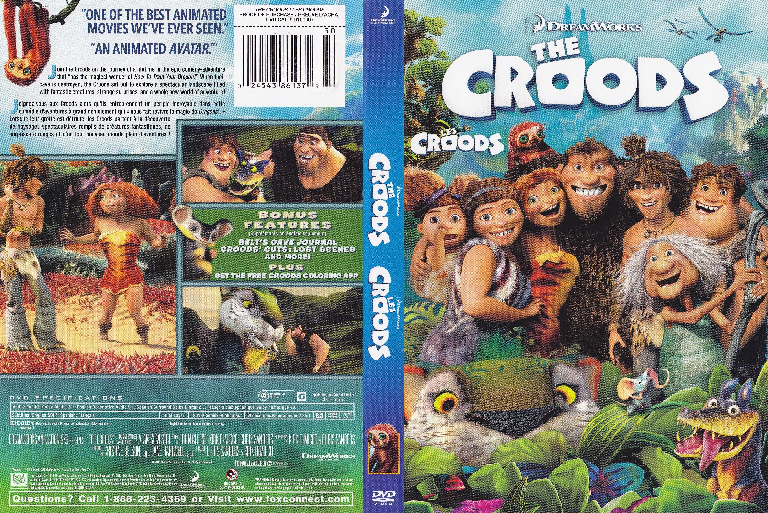 Jaquette DVD Les Croods (Canadienne)