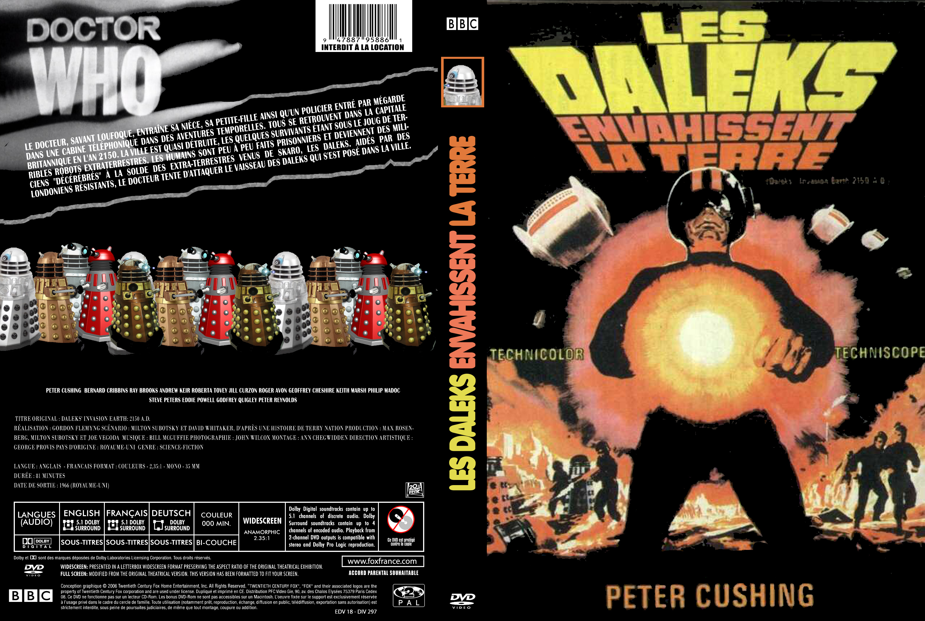 Jaquette DVD Les Daleks envahissent la Terre custom
