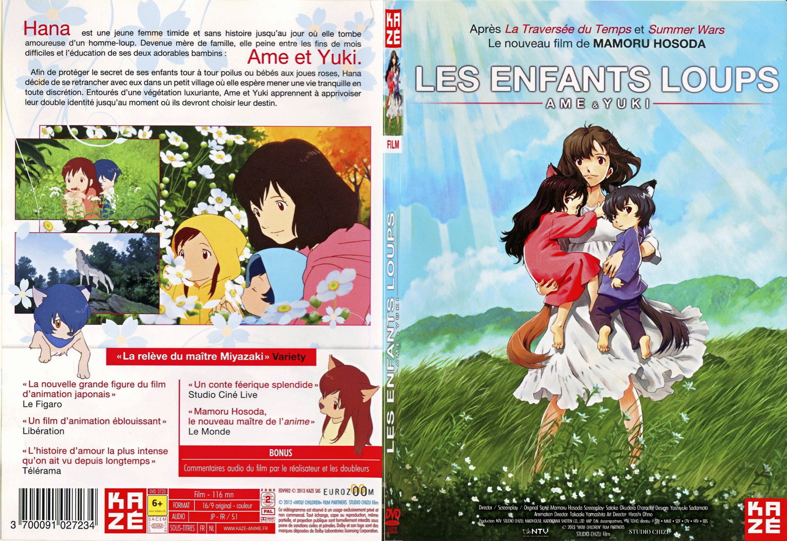 Jaquette DVD Les Enfants Loups, Ame & Yuki - SLIM