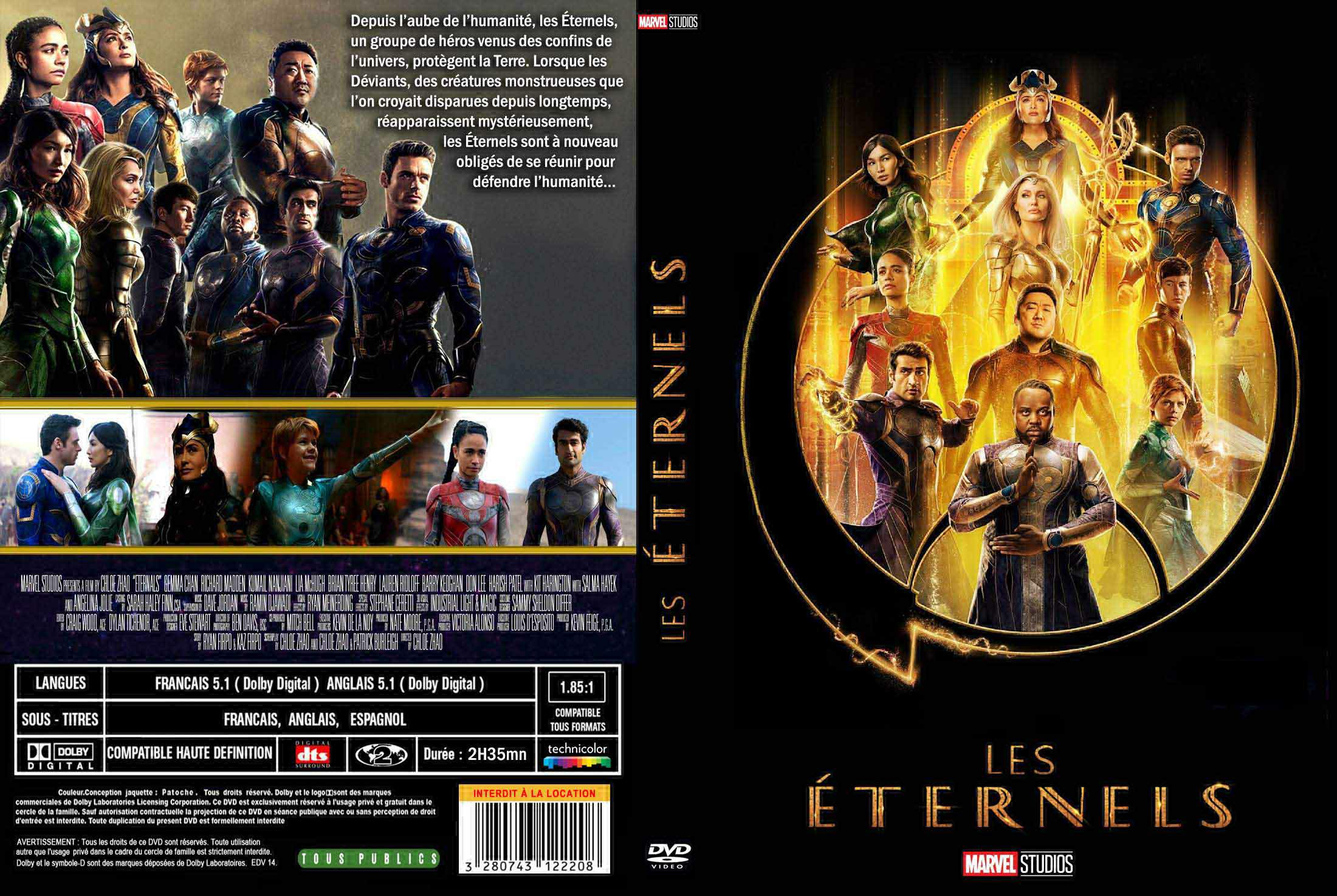 Jaquette DVD Les Eternels 2021 custom