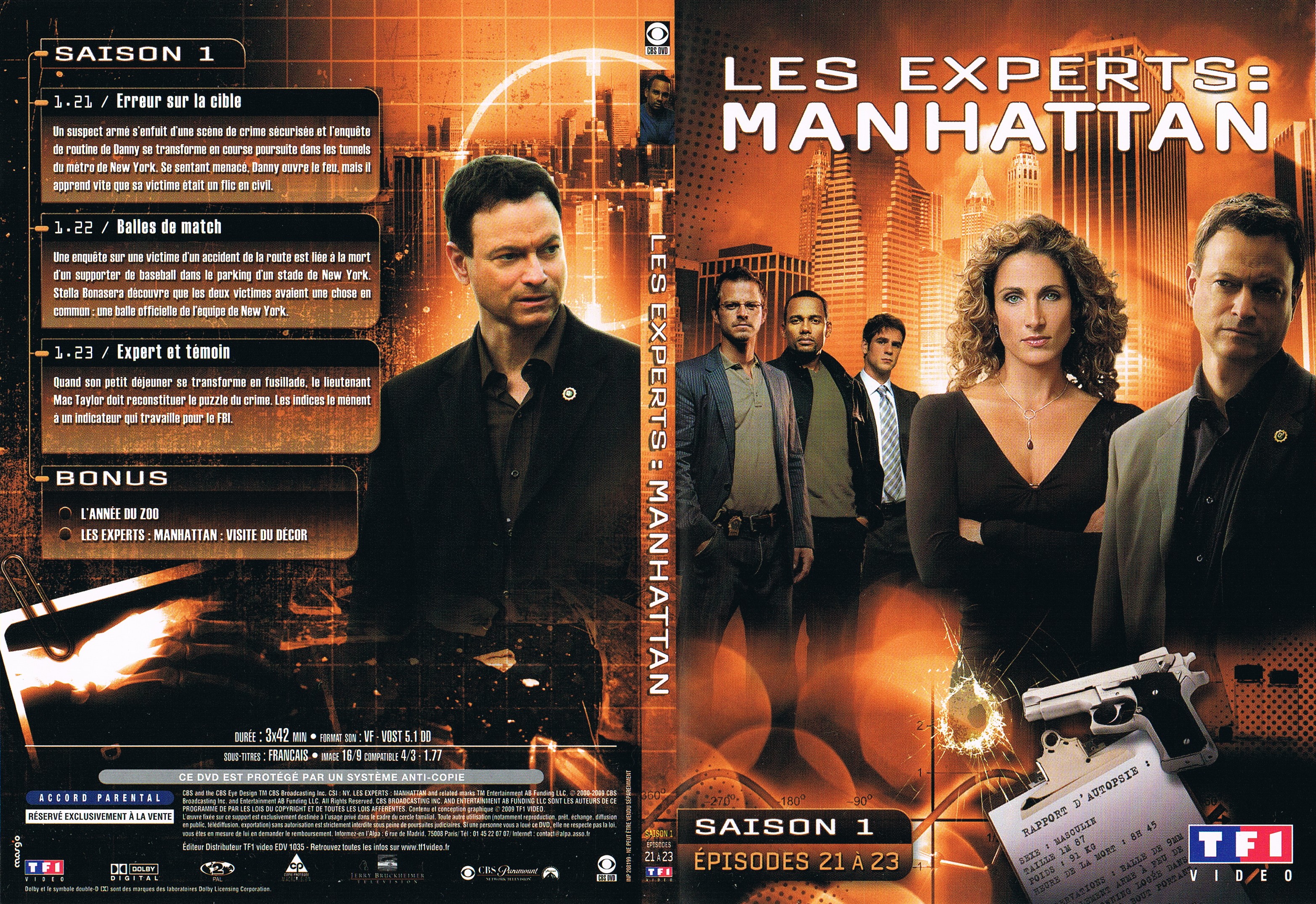 Jaquette DVD Les Experts Manhattan Saison 1 Ep 21  23