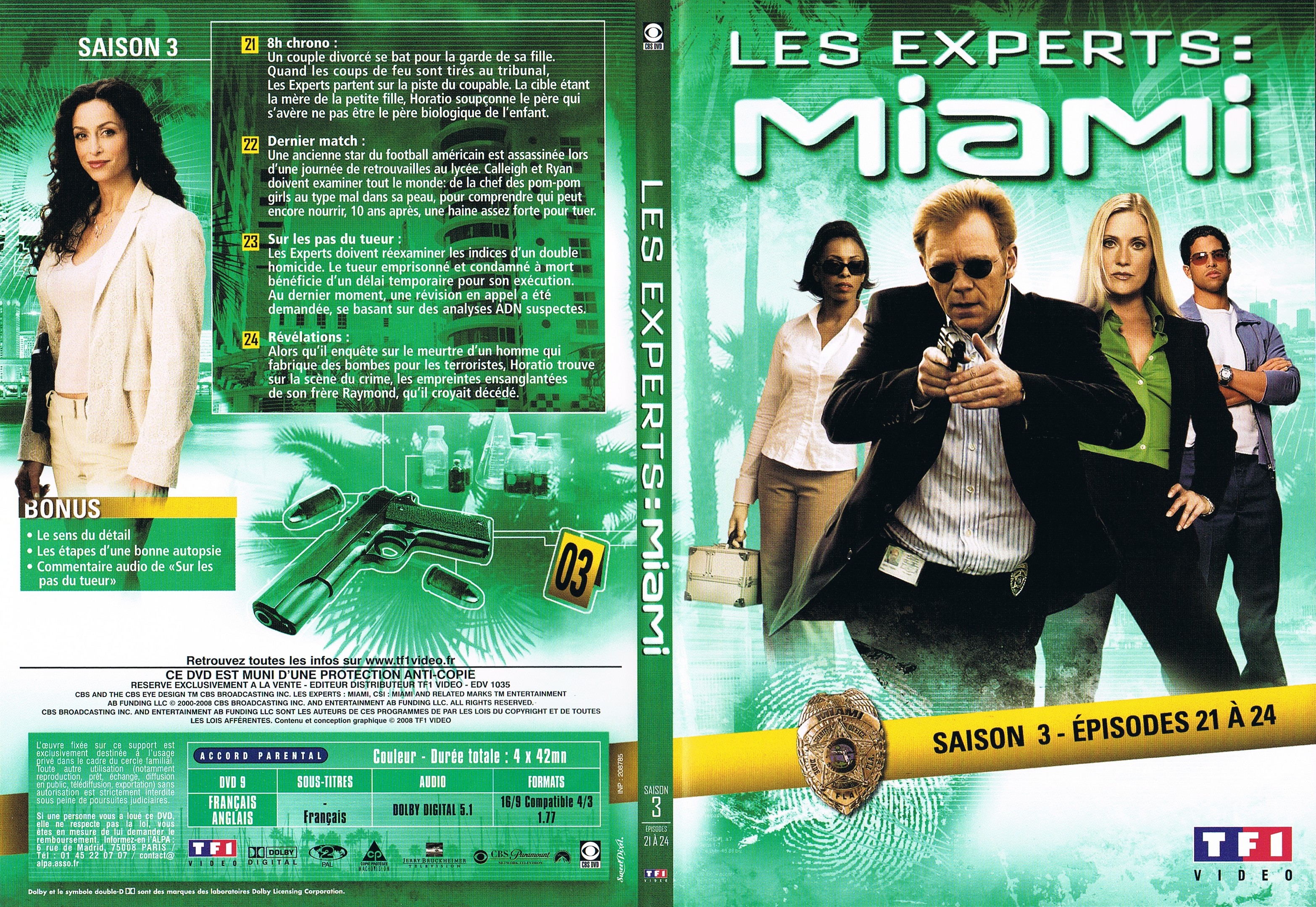Jaquette DVD Les Experts Miami Saison 3 Ep 21  24