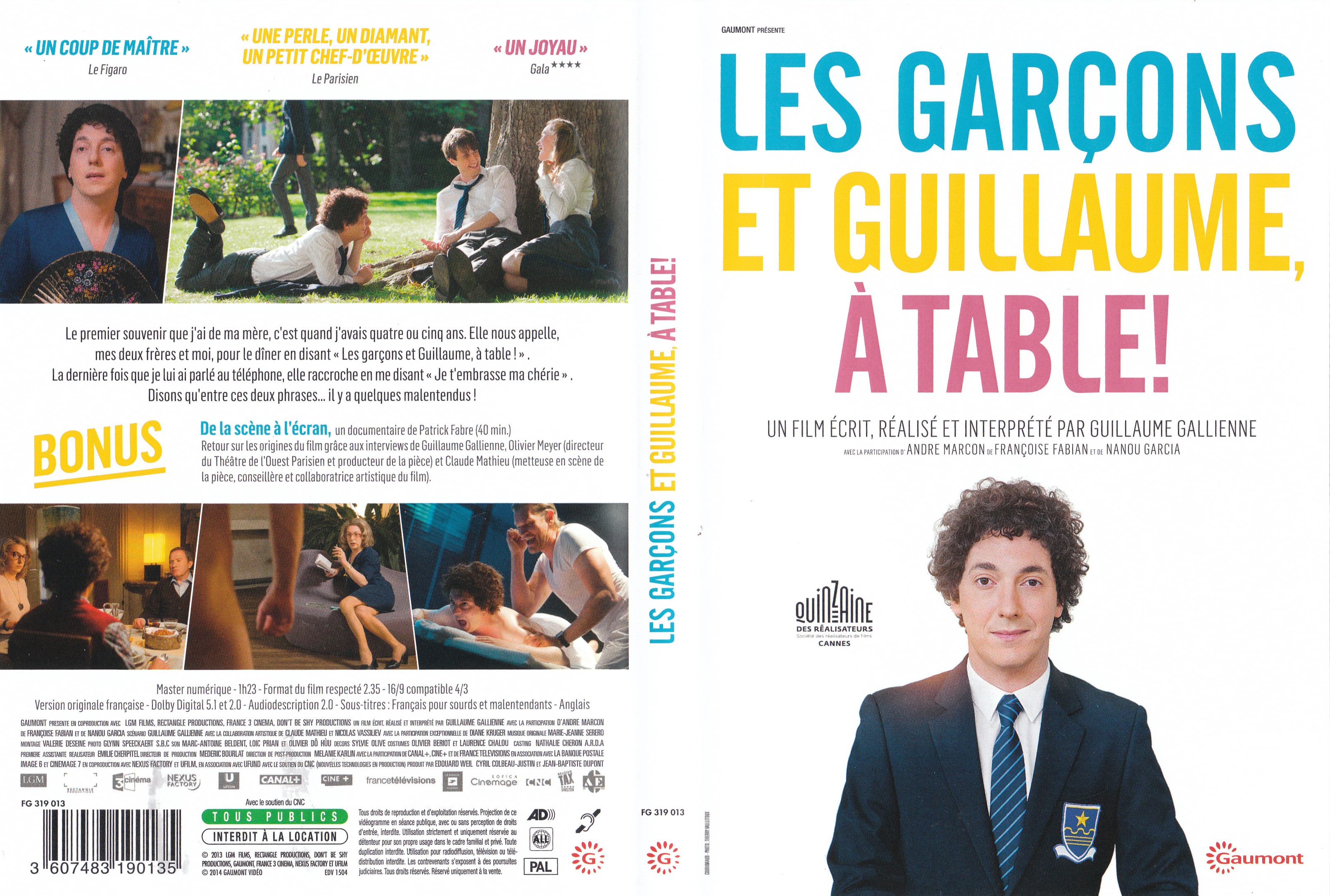 Jaquette DVD Les Garons et Guillaume,  table !