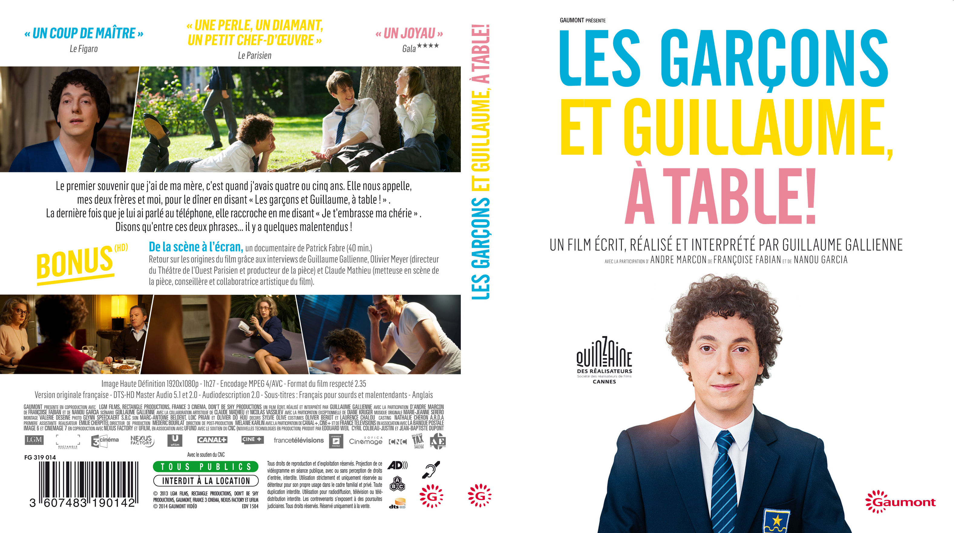 Jaquette DVD Les Garons et Guillaume,  table ! (BLU-RAY)