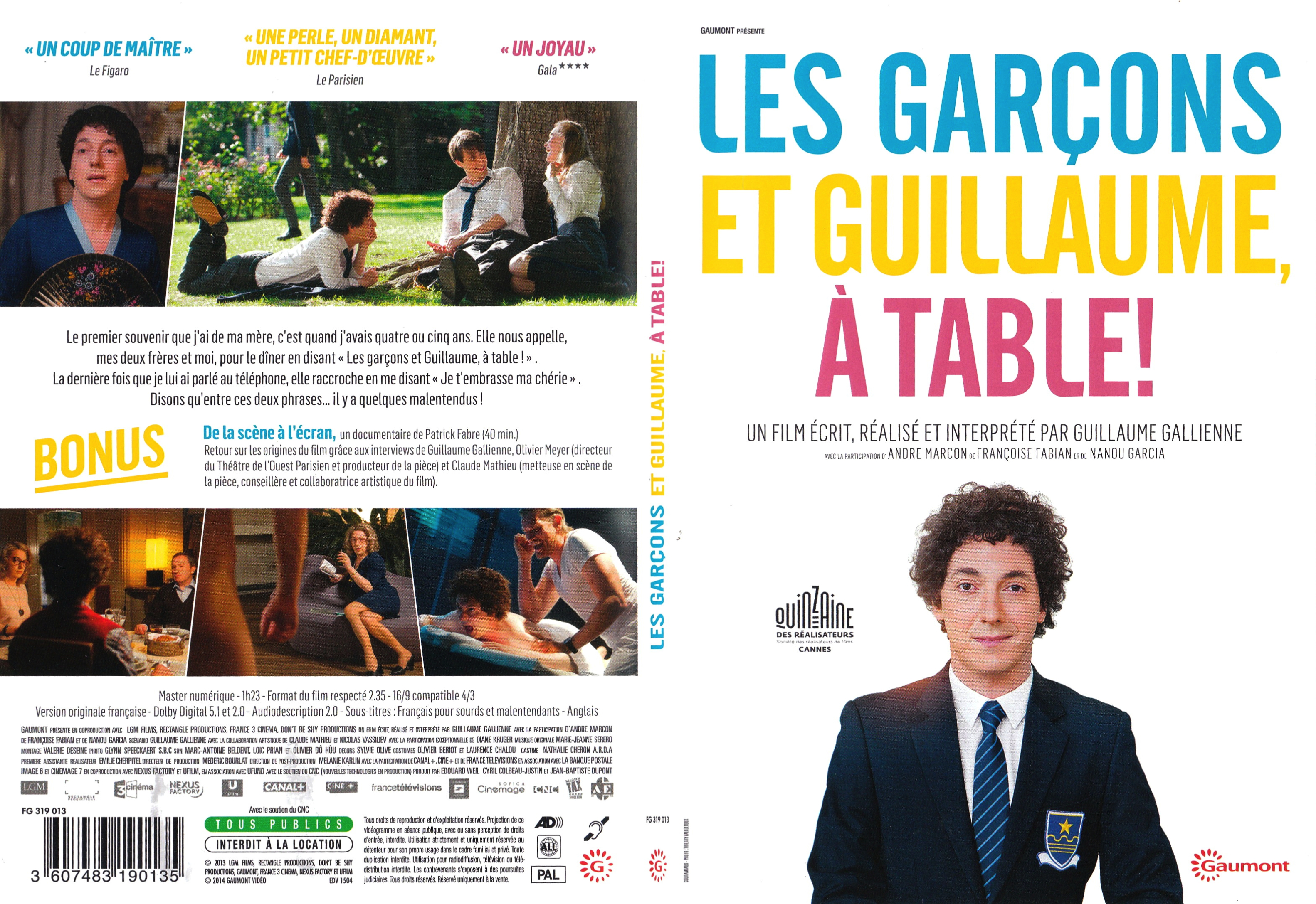 Jaquette DVD Les Garons et Guillaume,  table - SLIM