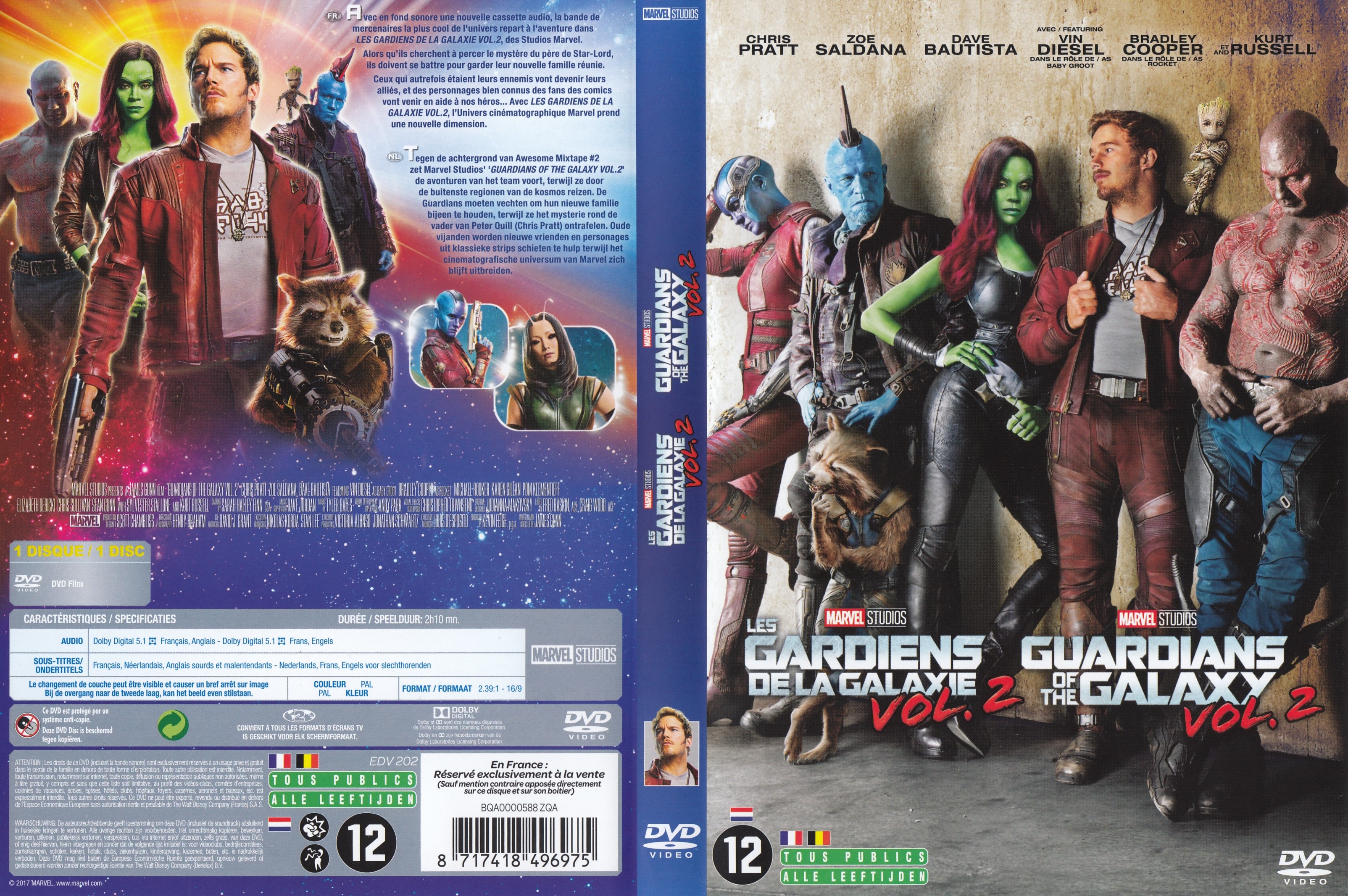 Jaquette DVD Les Gardiens de la Galaxie 2