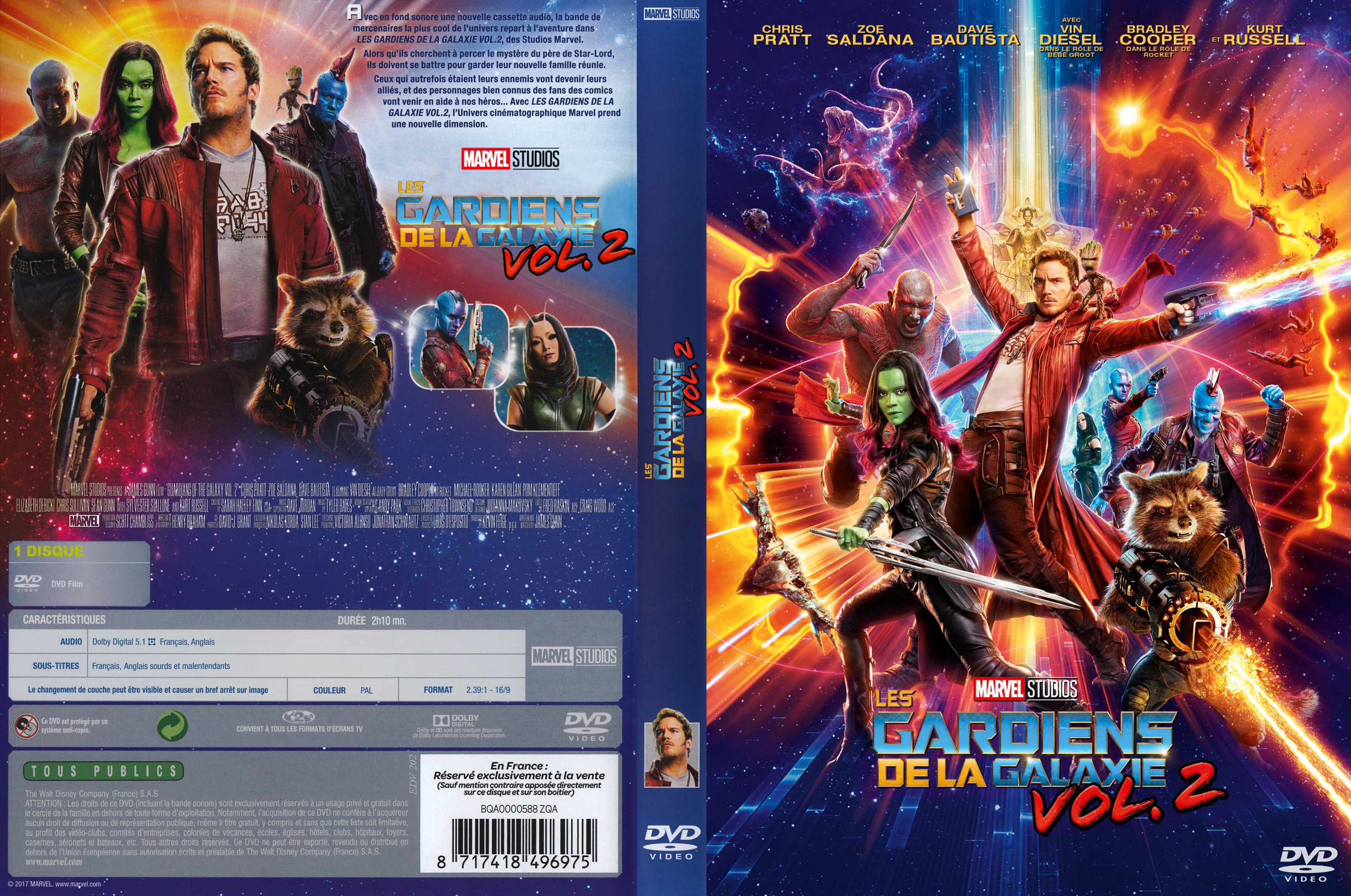 Jaquette DVD Les Gardiens de la Galaxie 2 custom