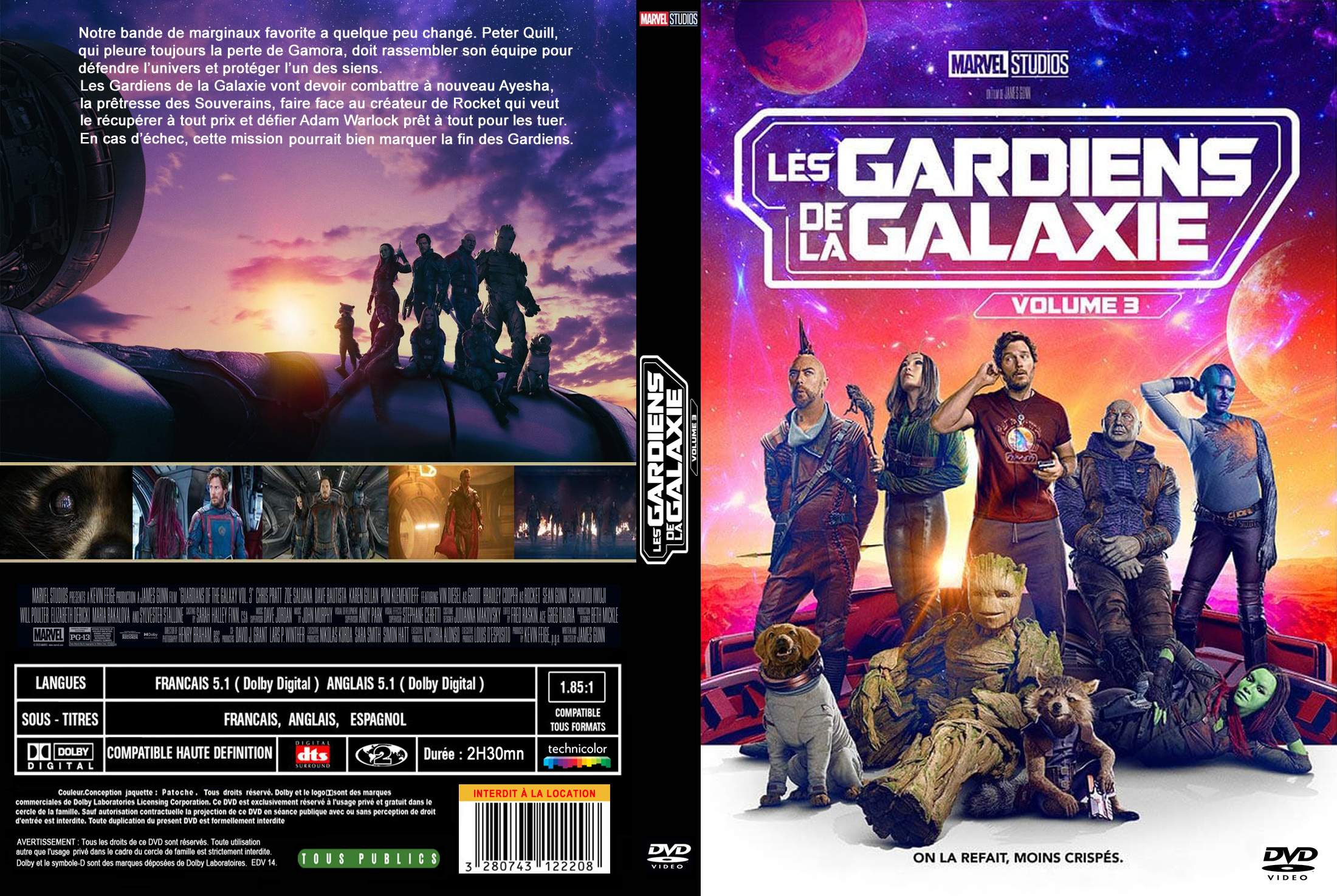 Jaquette DVD Les Gardiens de la Galaxie 3 custom