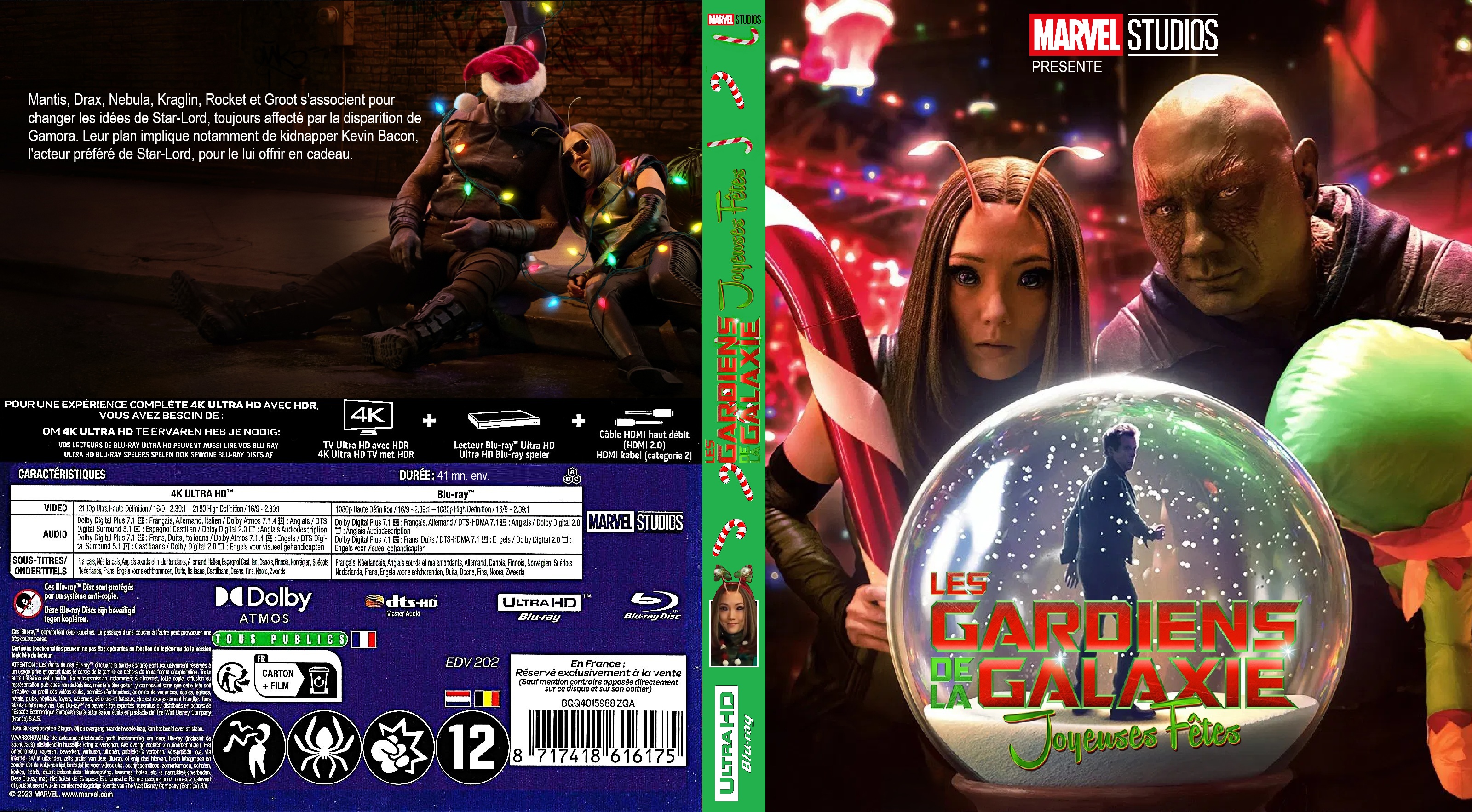 Jaquette DVD Les Gardiens de la Galaxie Joyeuses Fetes 4K custom (BLU-RAY)