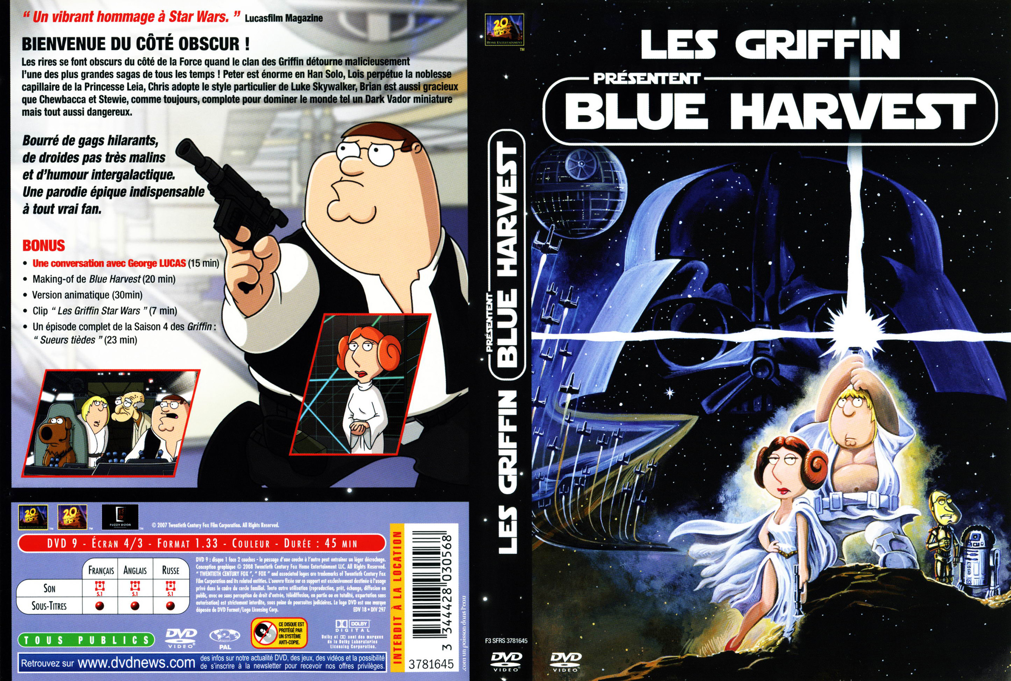 Jaquette DVD Les Griffin presentent Blue Harvest