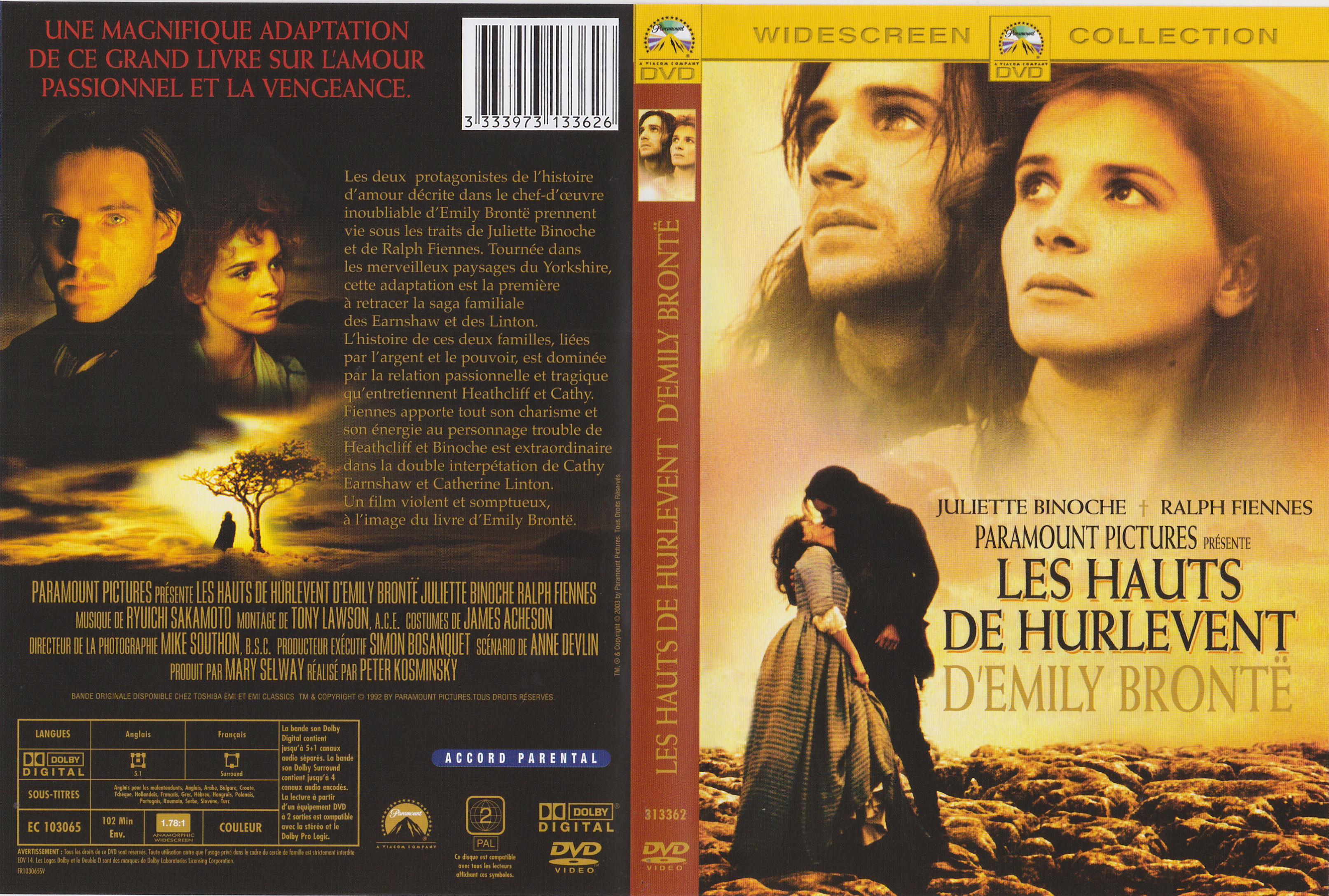 Jaquette DVD Les Hauts de Hurlevent (1992) v2