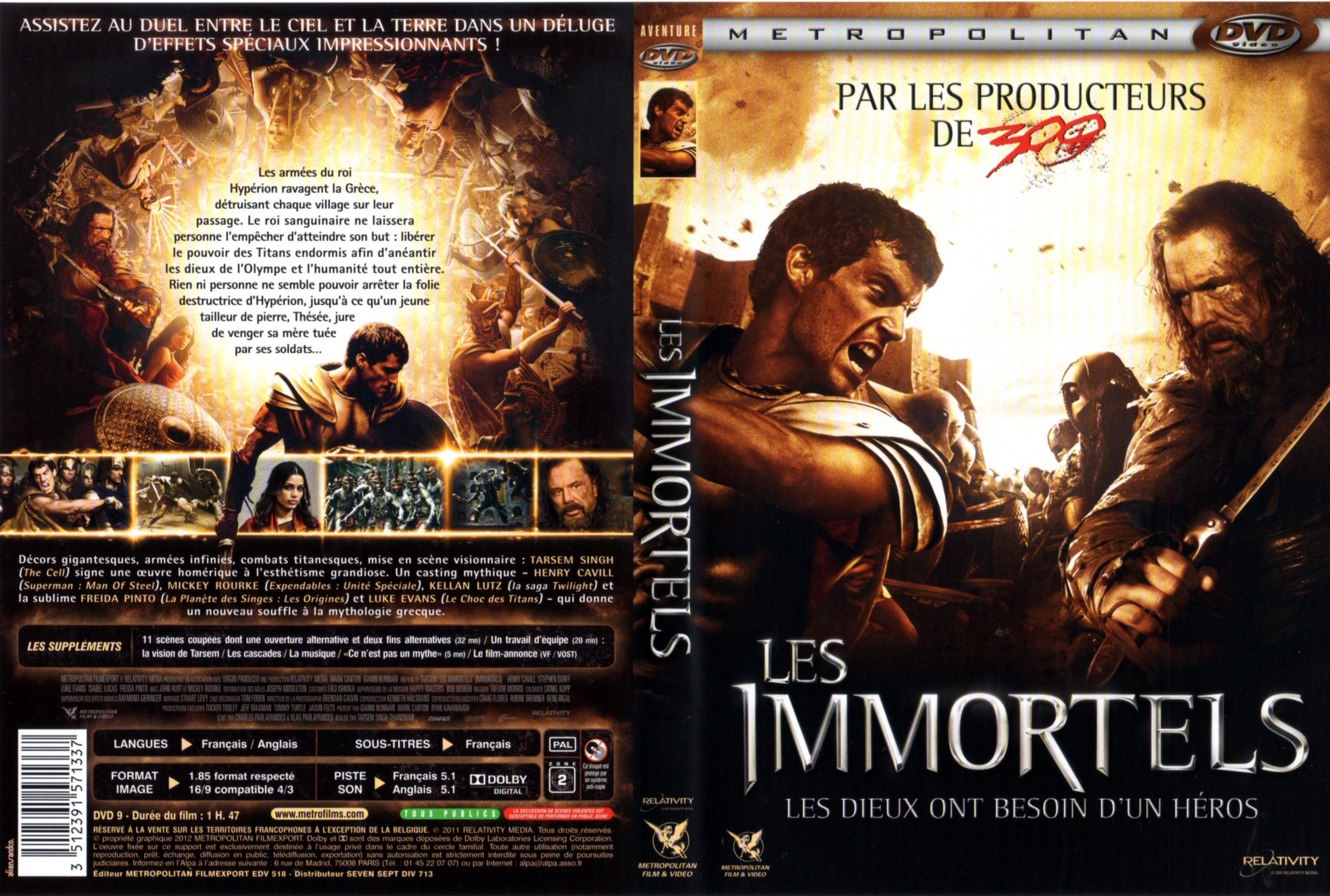 Jaquette DVD Les Immortels