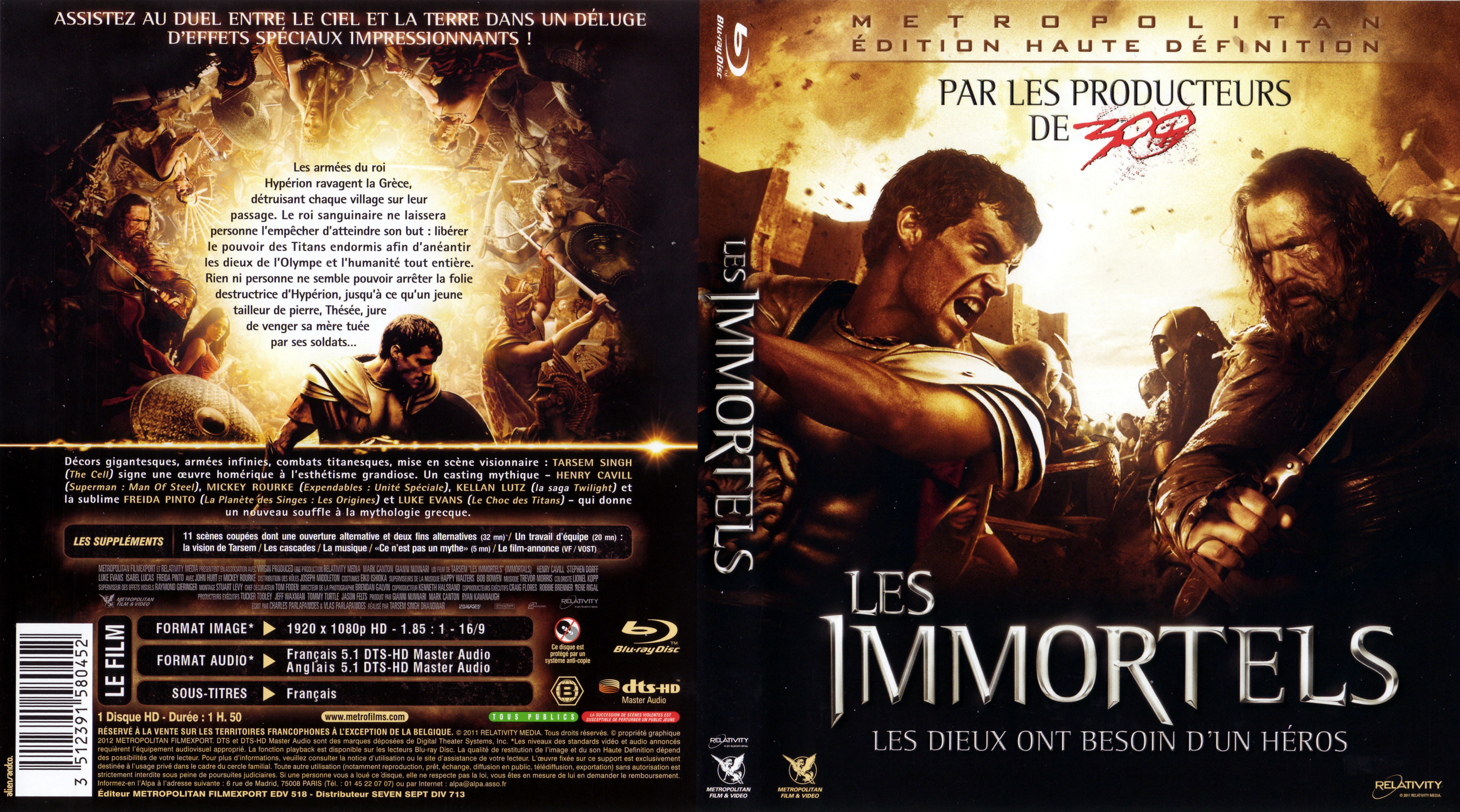Jaquette DVD Les Immortels (BLU-RAY)