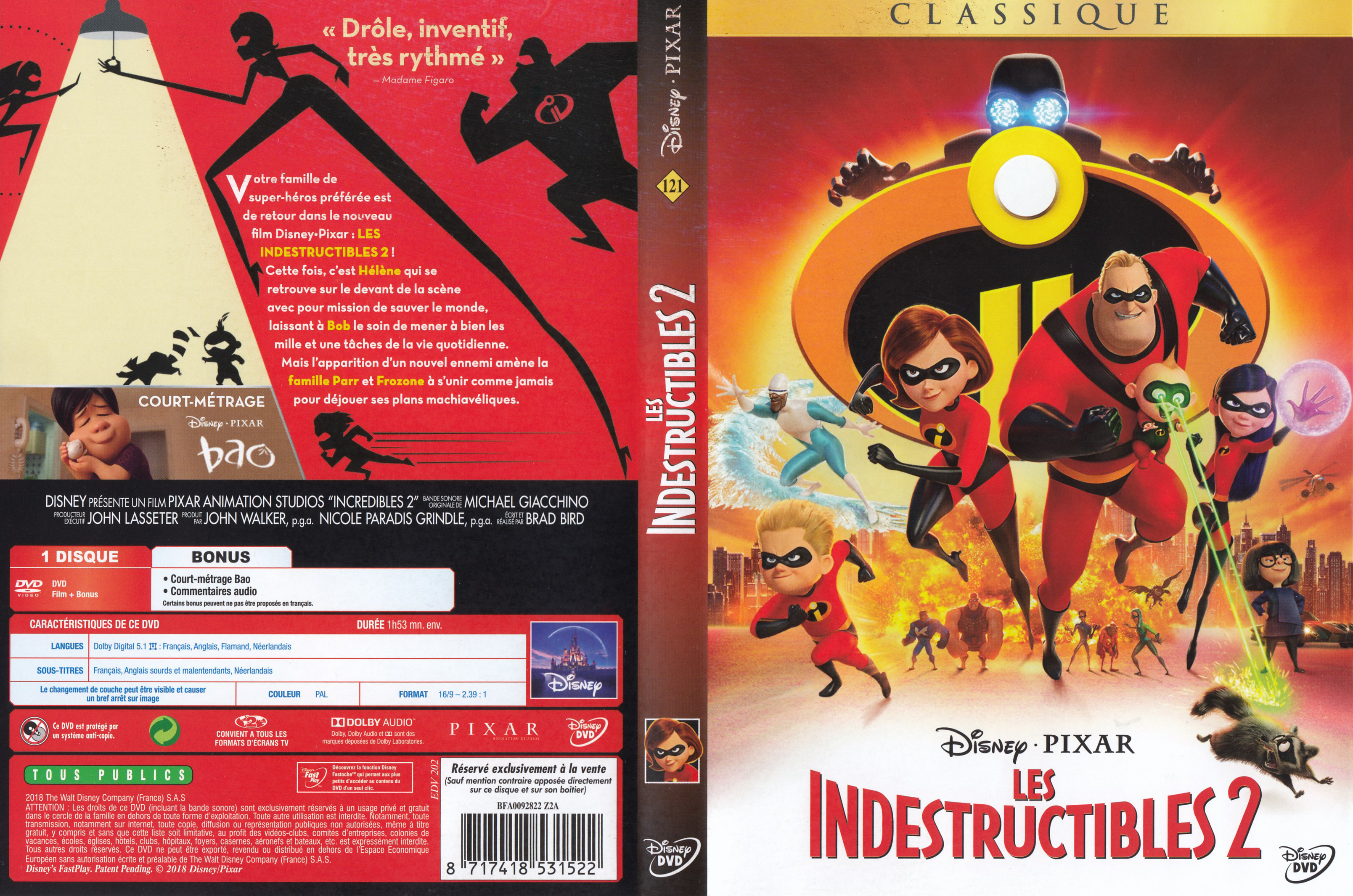 Jaquette DVD Les Indestructibles 2