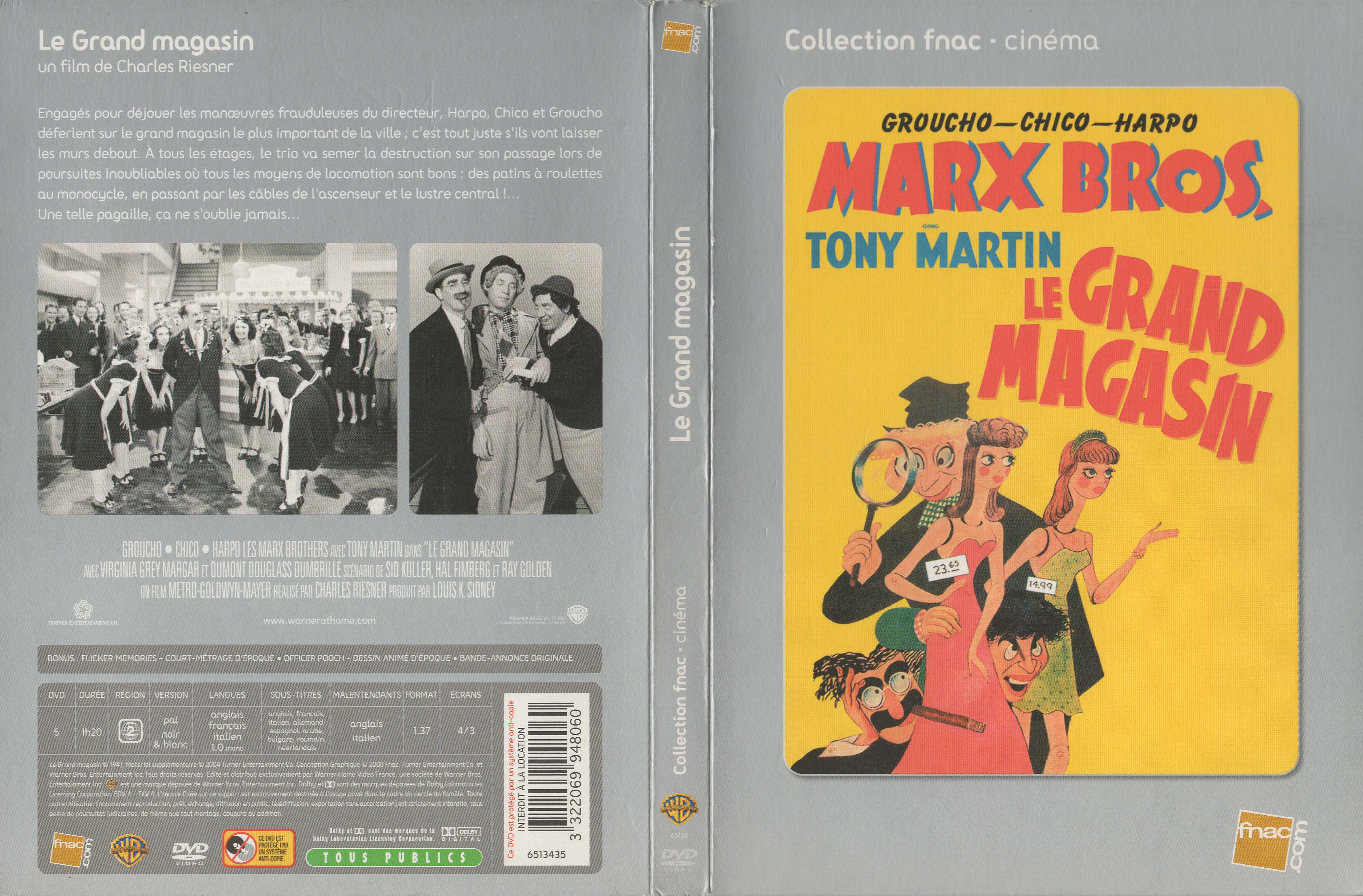 Jaquette DVD Les Marx Brothers au Grand Magasin v2