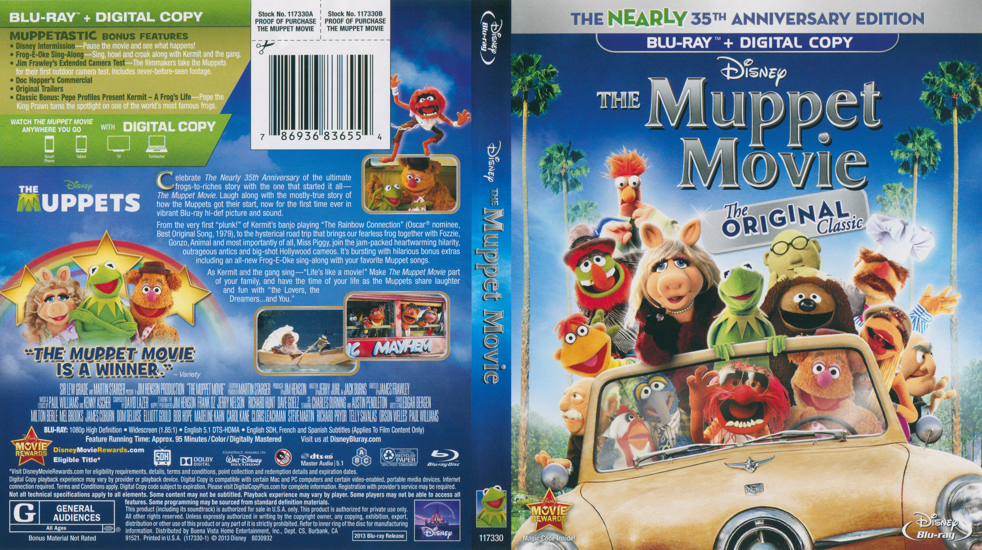 Jaquette DVD Les Muppets Le film Zone 1 (BLU-RAY)