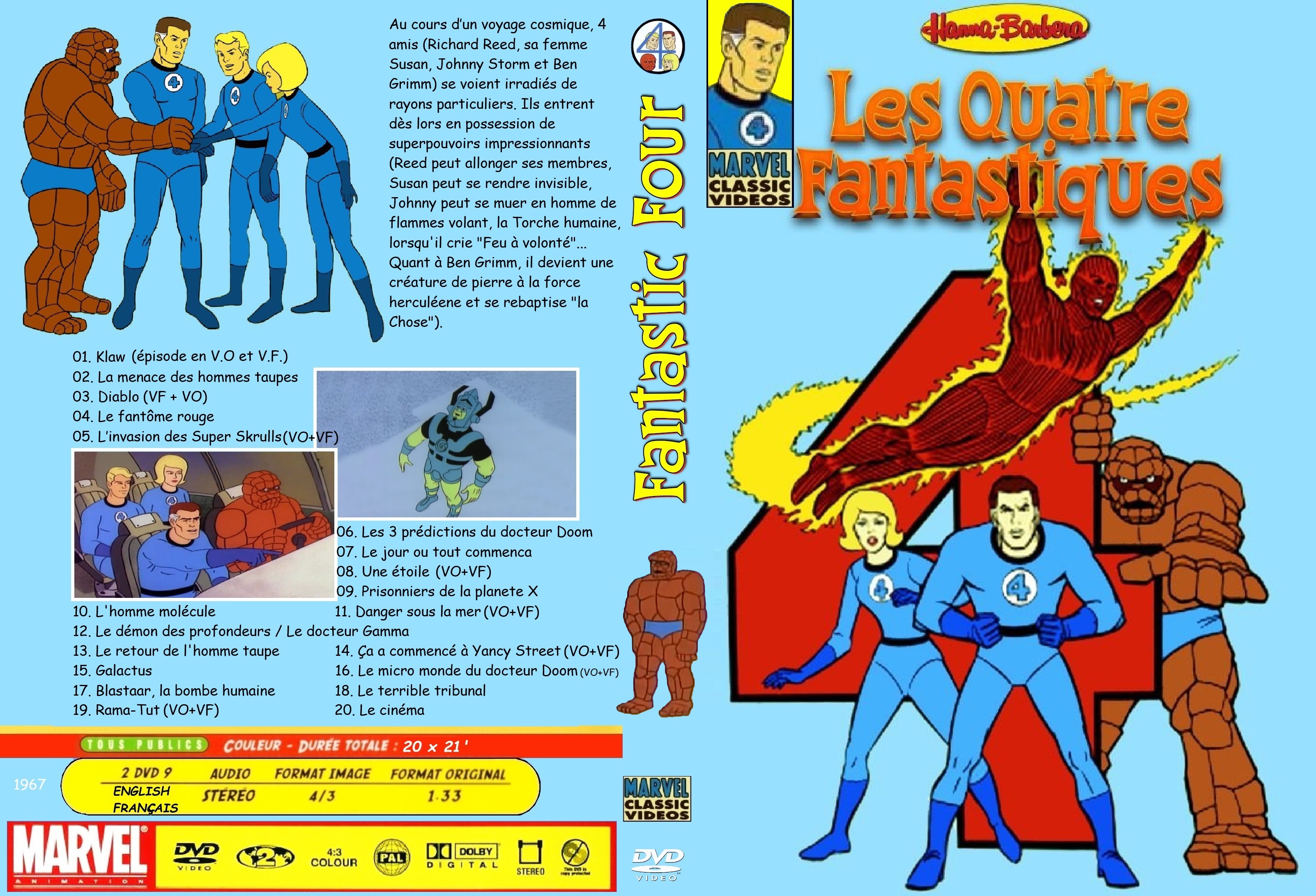 Jaquette DVD Les Quatre Fantastiques DA 1967 custom