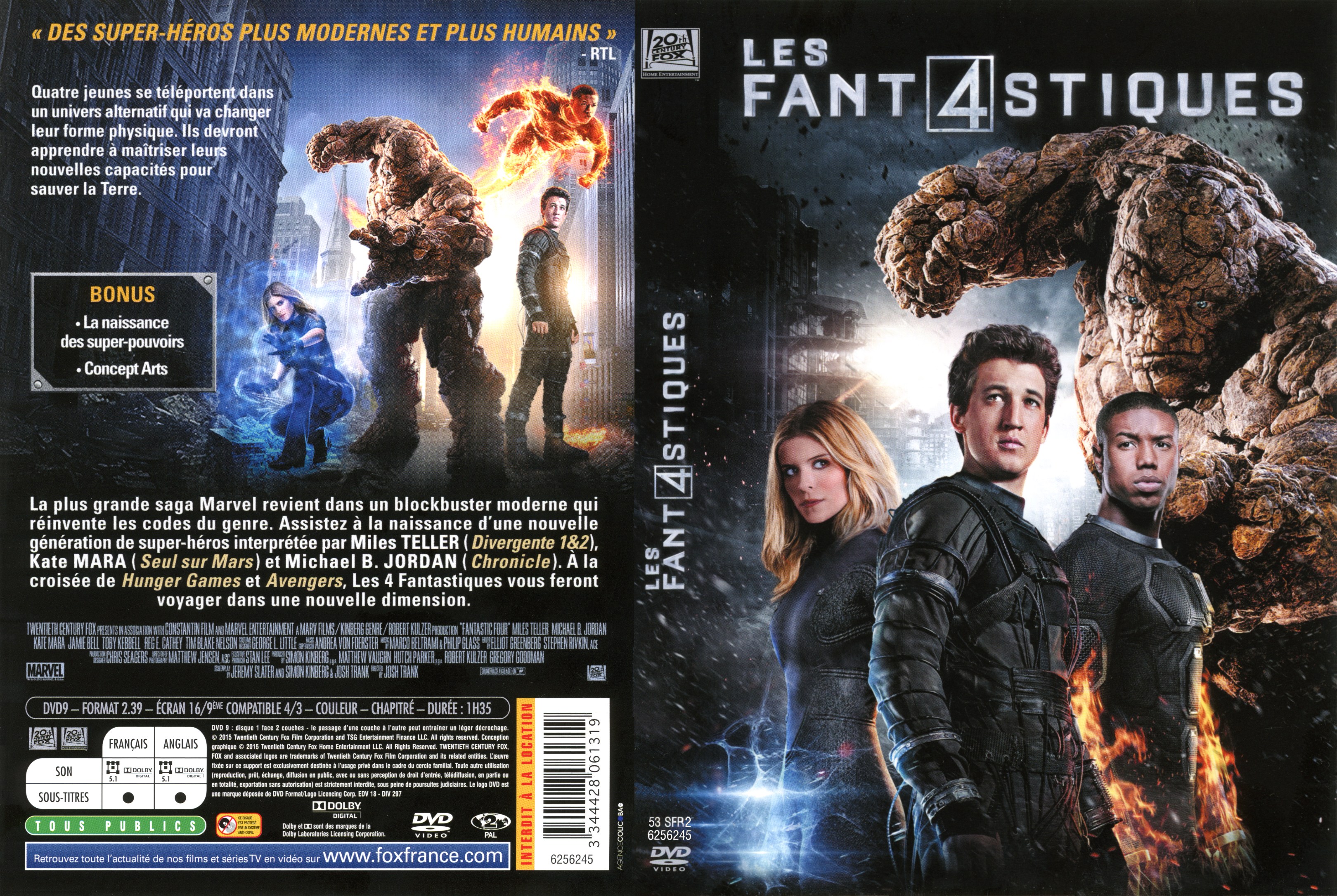 Jaquette DVD Les Quatre Fantastiques (2015)